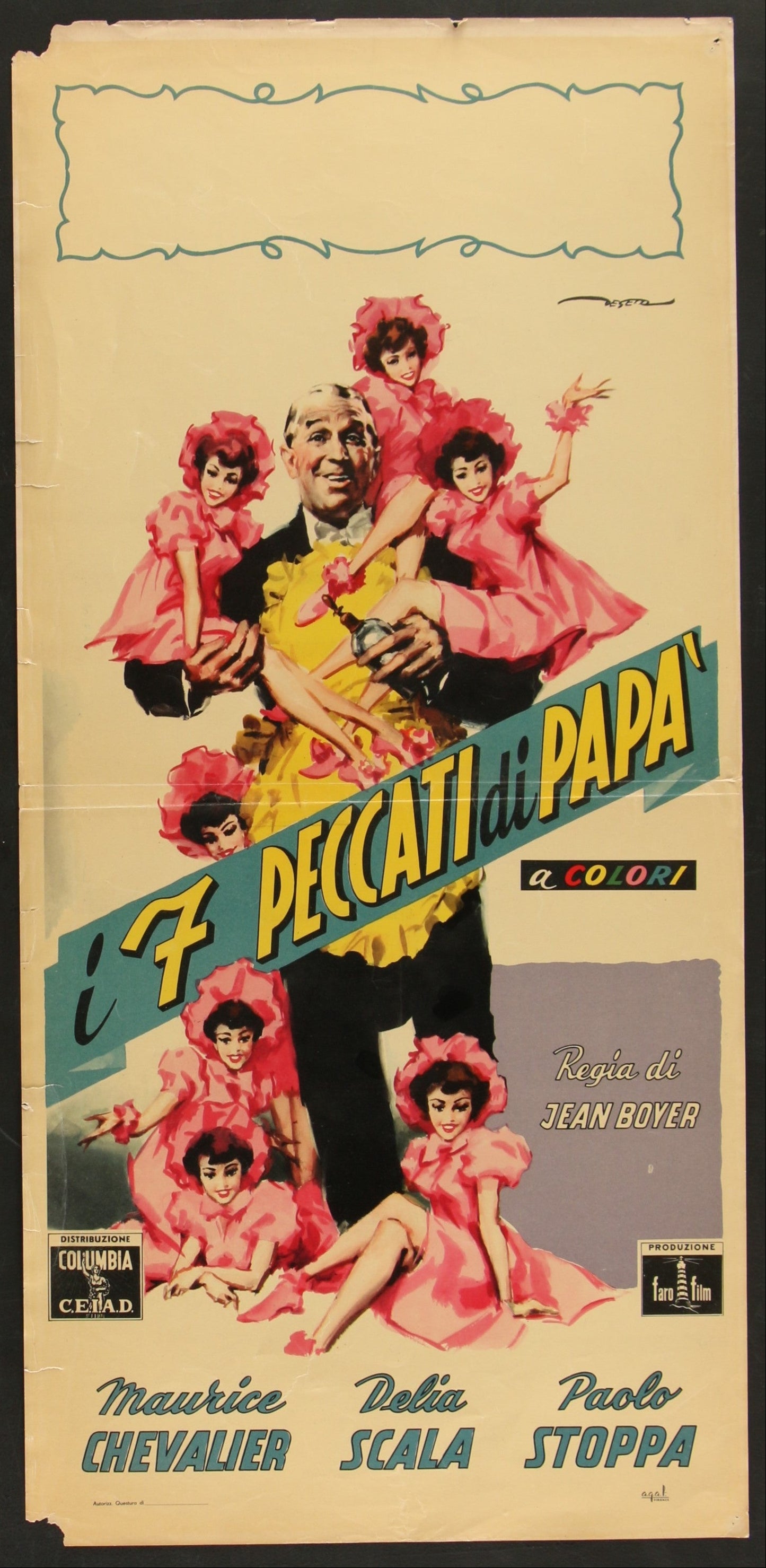 My Seven Little Sins (1954) Original Italian Locandina Movie Poster