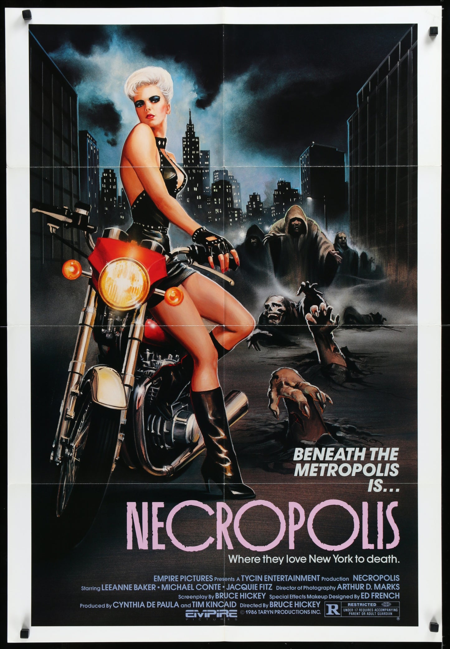 Necropolis (1986) Original US One Sheet Movie Poster 27 x 41