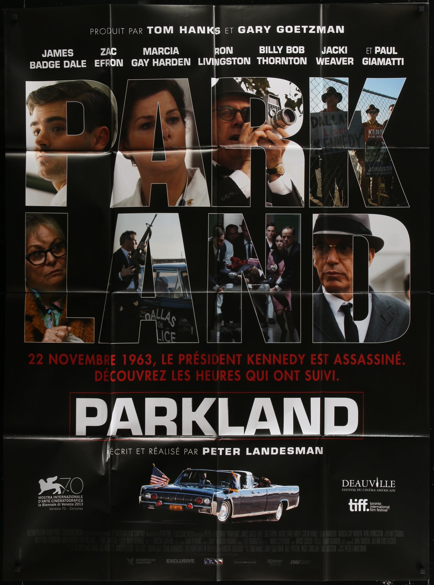 Parkland (2013) Original French One-Panel Movie Poster 120 x 160 cm