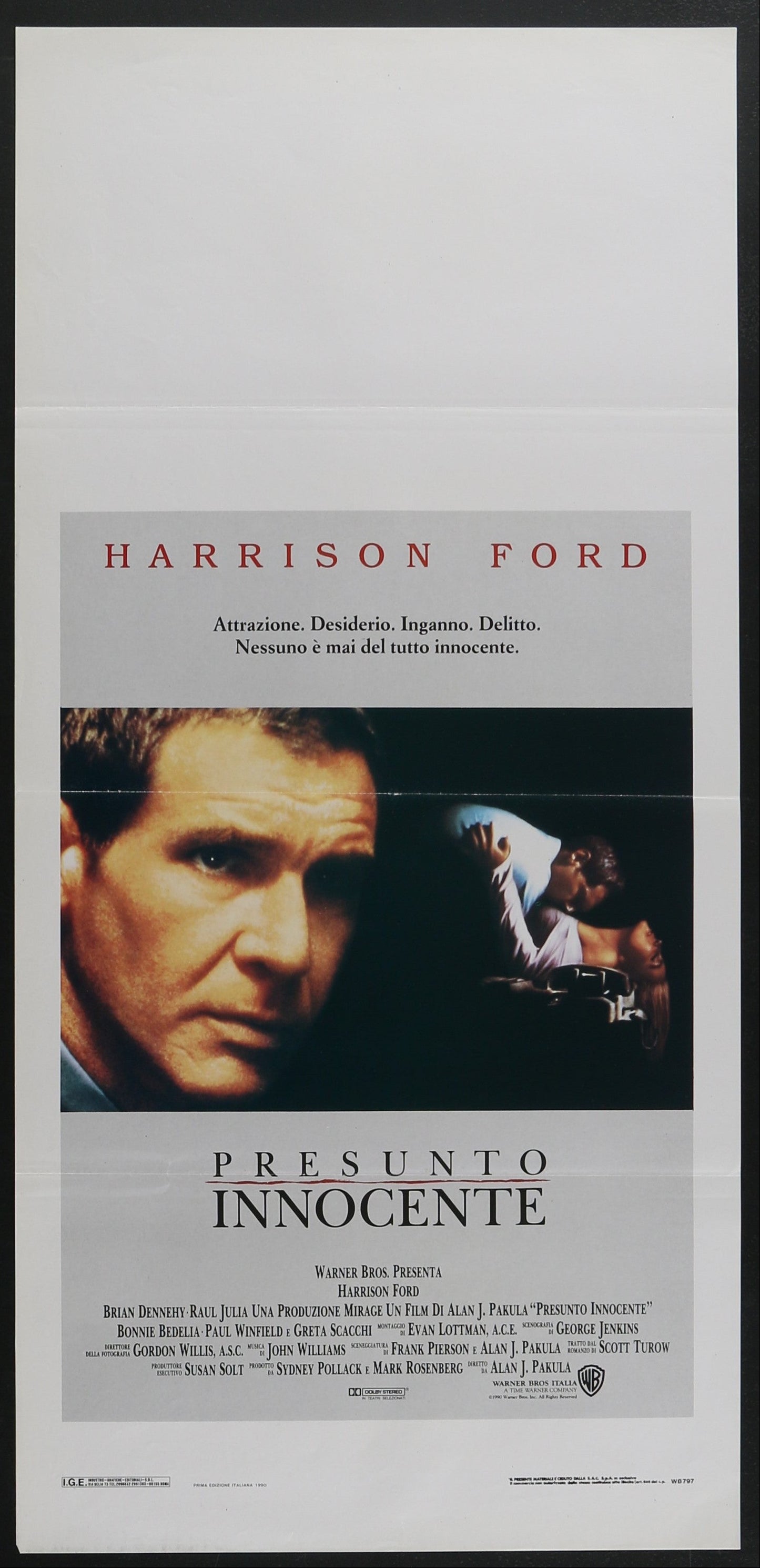 Presumed Innocent (1990) Original Italian Locandina Movie Poster