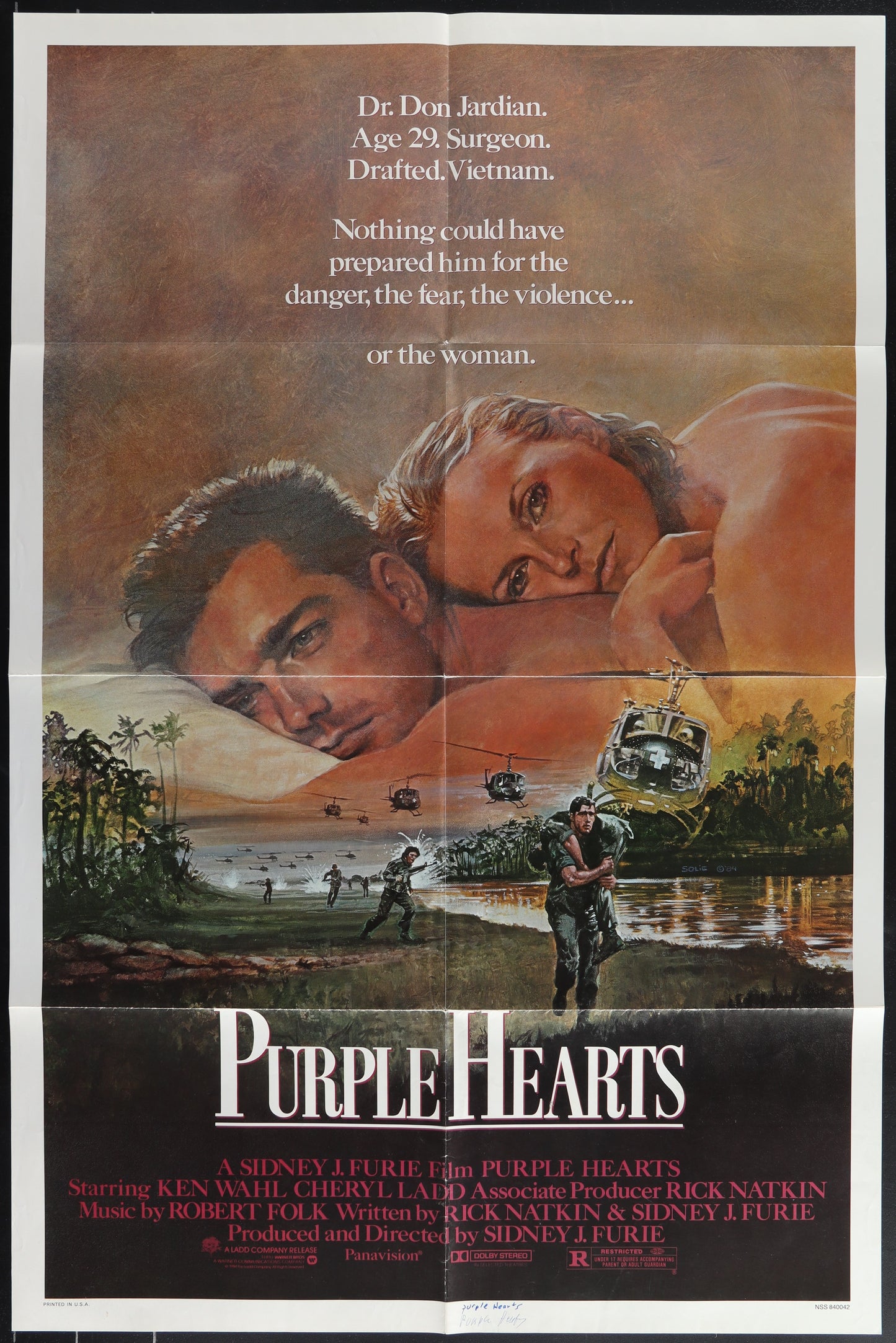Purple Hearts (1984) Original US One Sheet Movie Poster