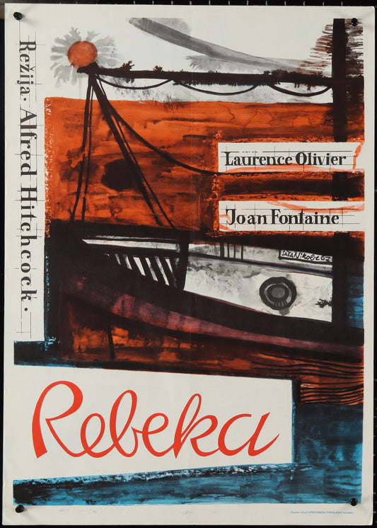 Rebecca (1960s Re-Release) Original Yugoslav Movie Poster