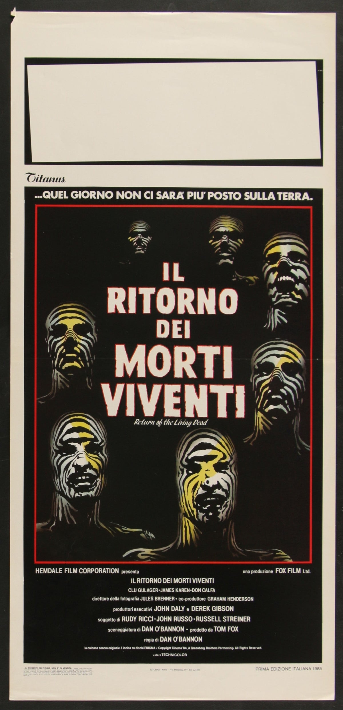 Return of the Living Dead (1985) Original Italian Locandina Movie Poster 13x27
