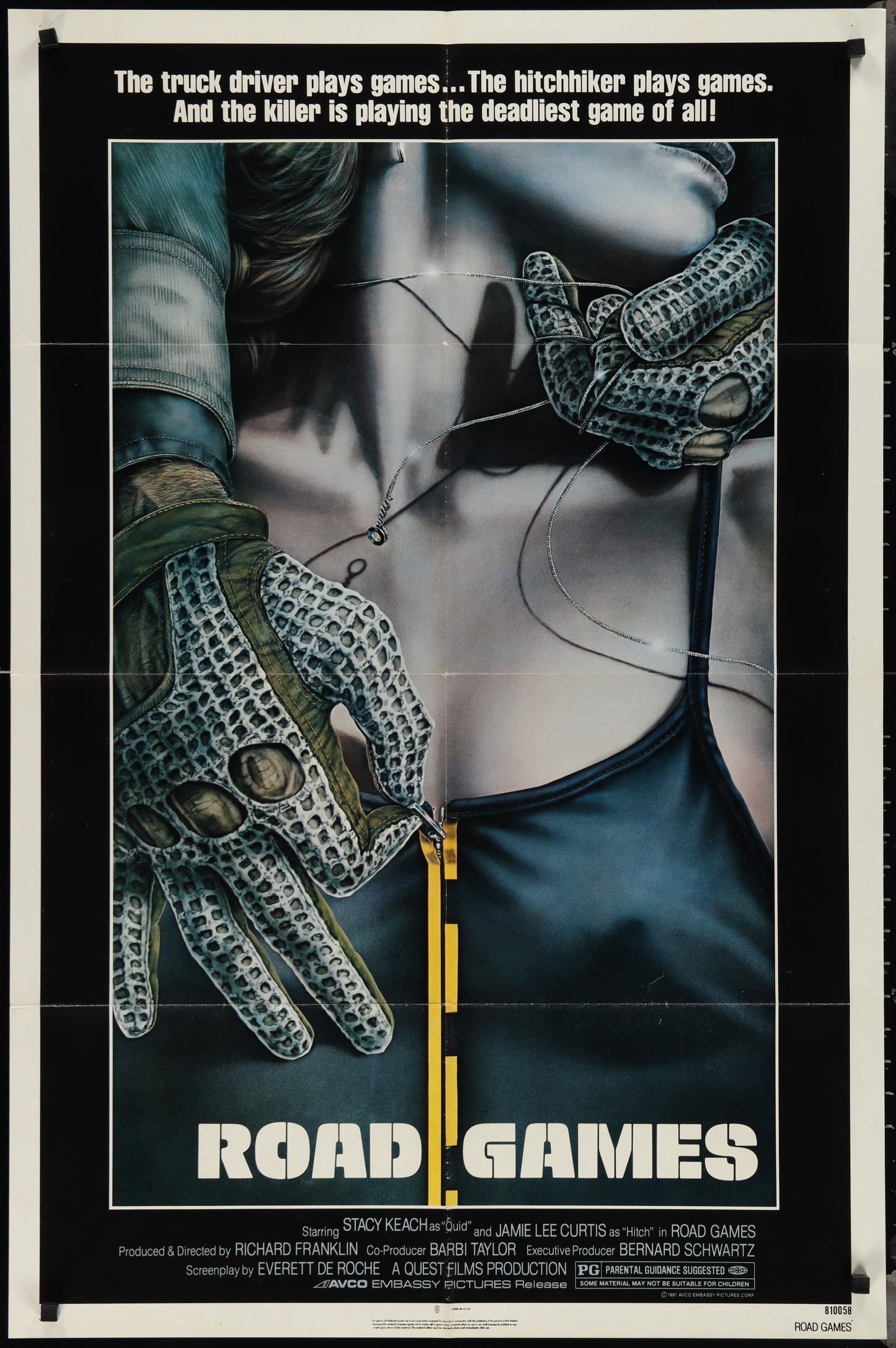 Road Games (1981) Original US One Sheet Movie Poster