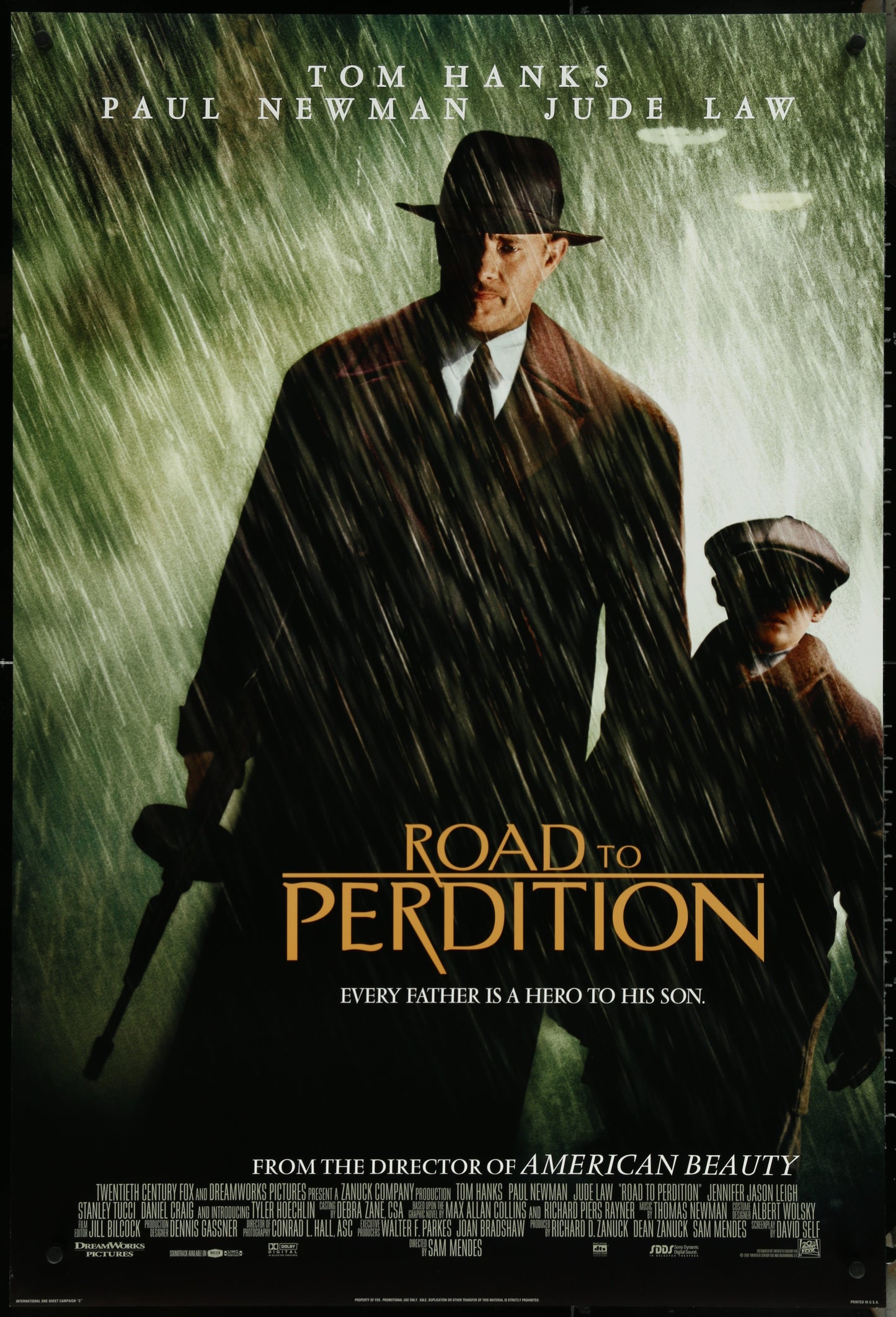 Road to Perdition (2002) Original US One Sheet Movie Poster 27 x 40