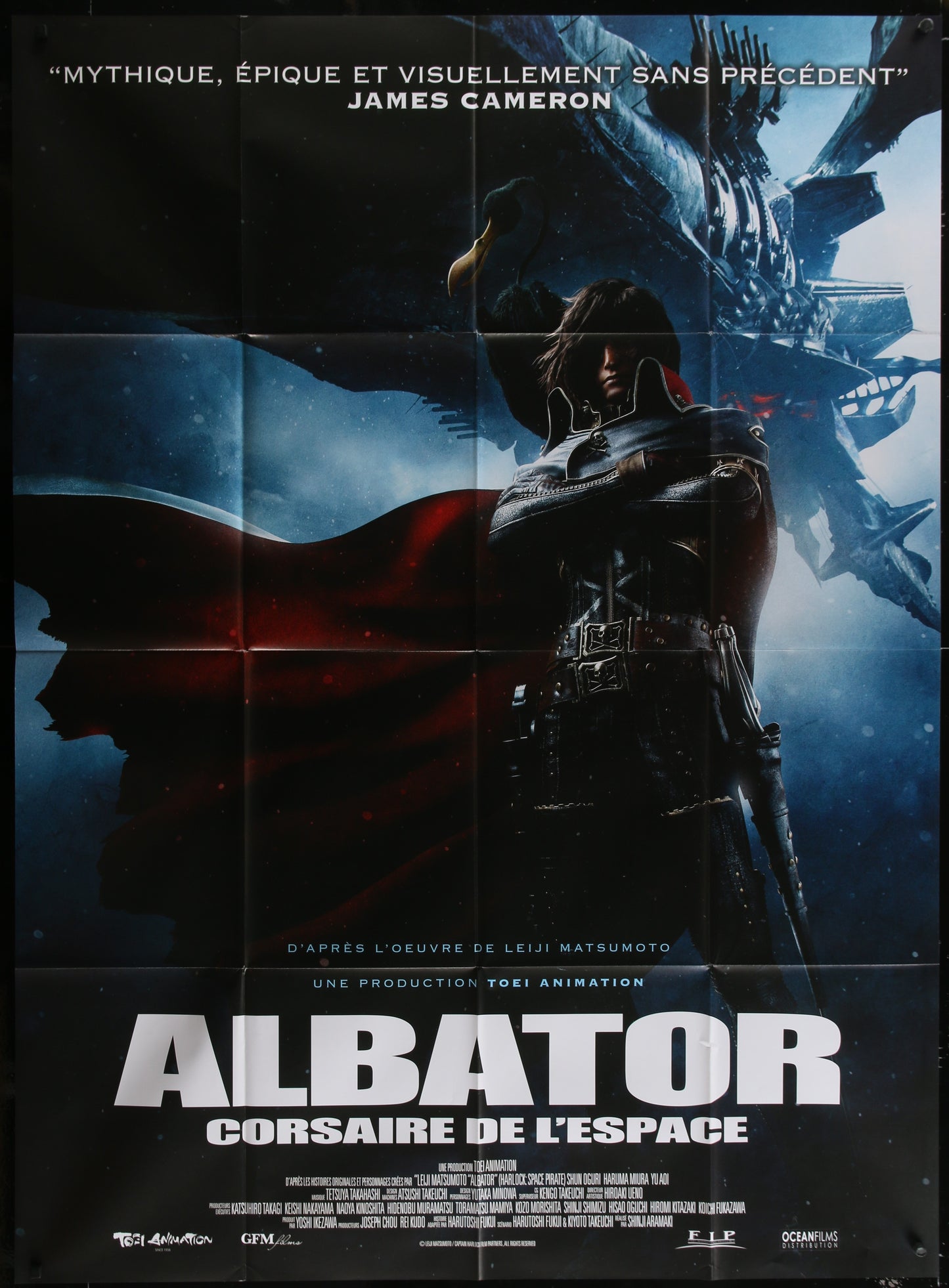 Space Pirate Captain Harlock (2013) Original French Grande Movie Poster 116 x 157 cm