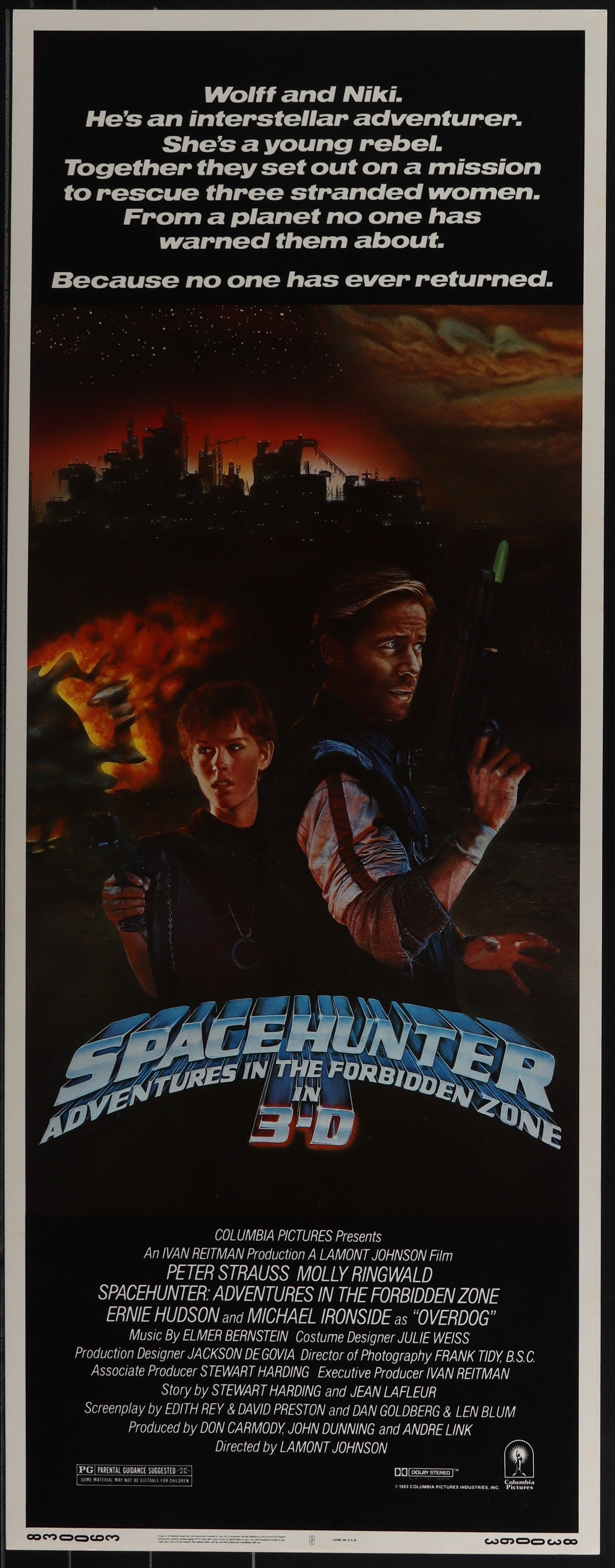 Spacehunter: Adventures In The Forbidden Zone (1983) Original US Insert Movie Poster