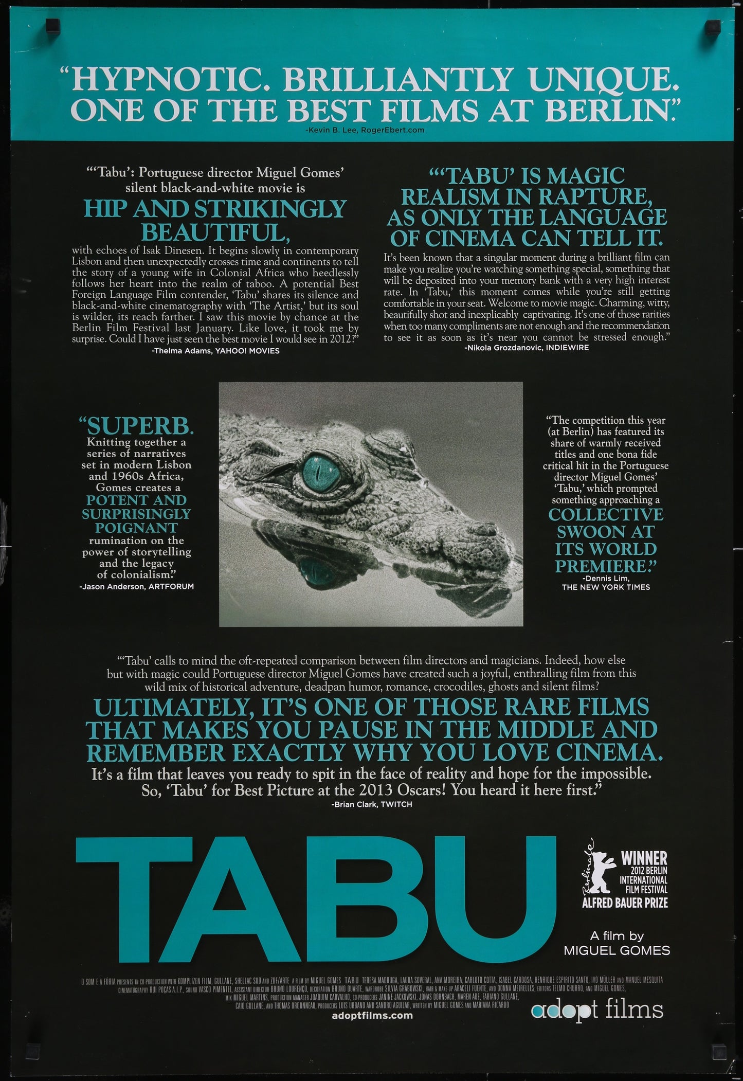 Tabu (2012) Original US One Sheet Movie Poster 27 x 39¼