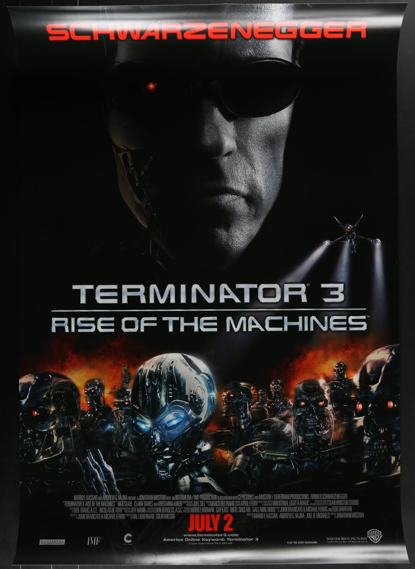 Terminator 3: Rise of the Machines (2003) Original US Advance One Sheet Movie Poster 27 x 40