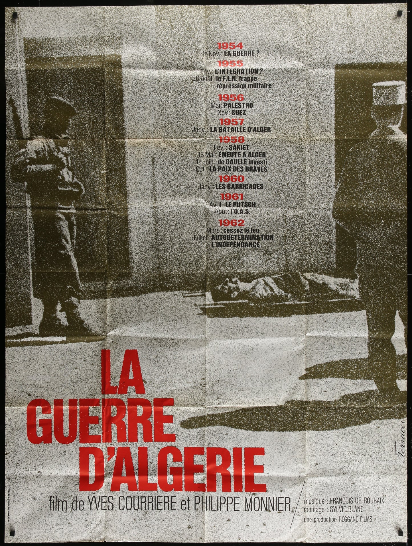 The Algerian War (1972) Original French Grande Movie Poster 45.75 x 61.25