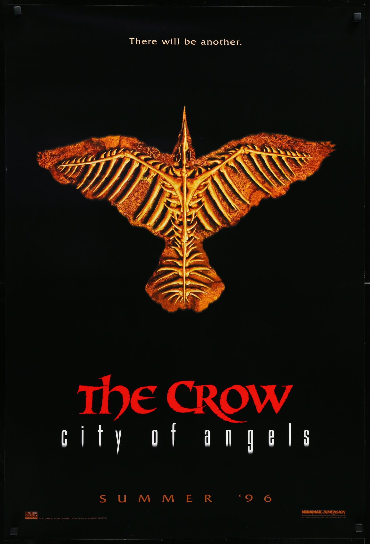 The Crow: City Of Angels (1996) Original US One Sheet Movie Poster