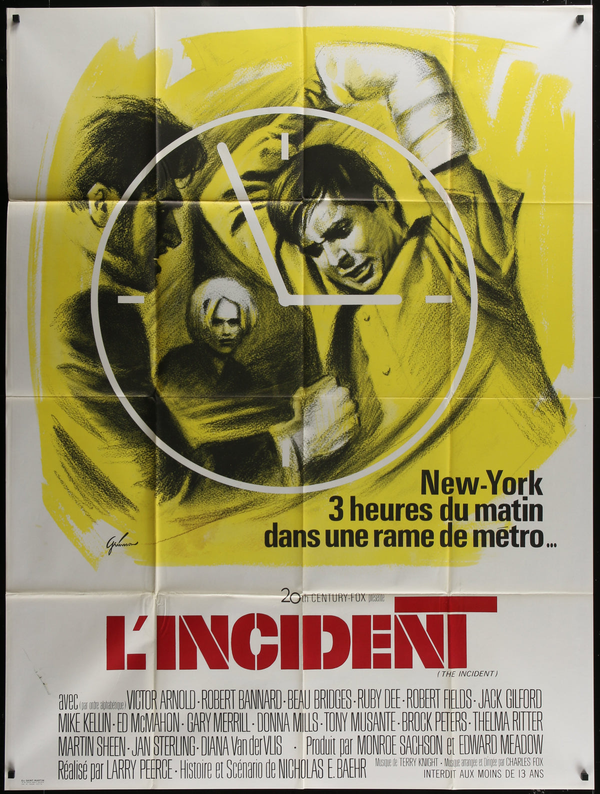The Incident (1967) Original French Grande Movie Poster