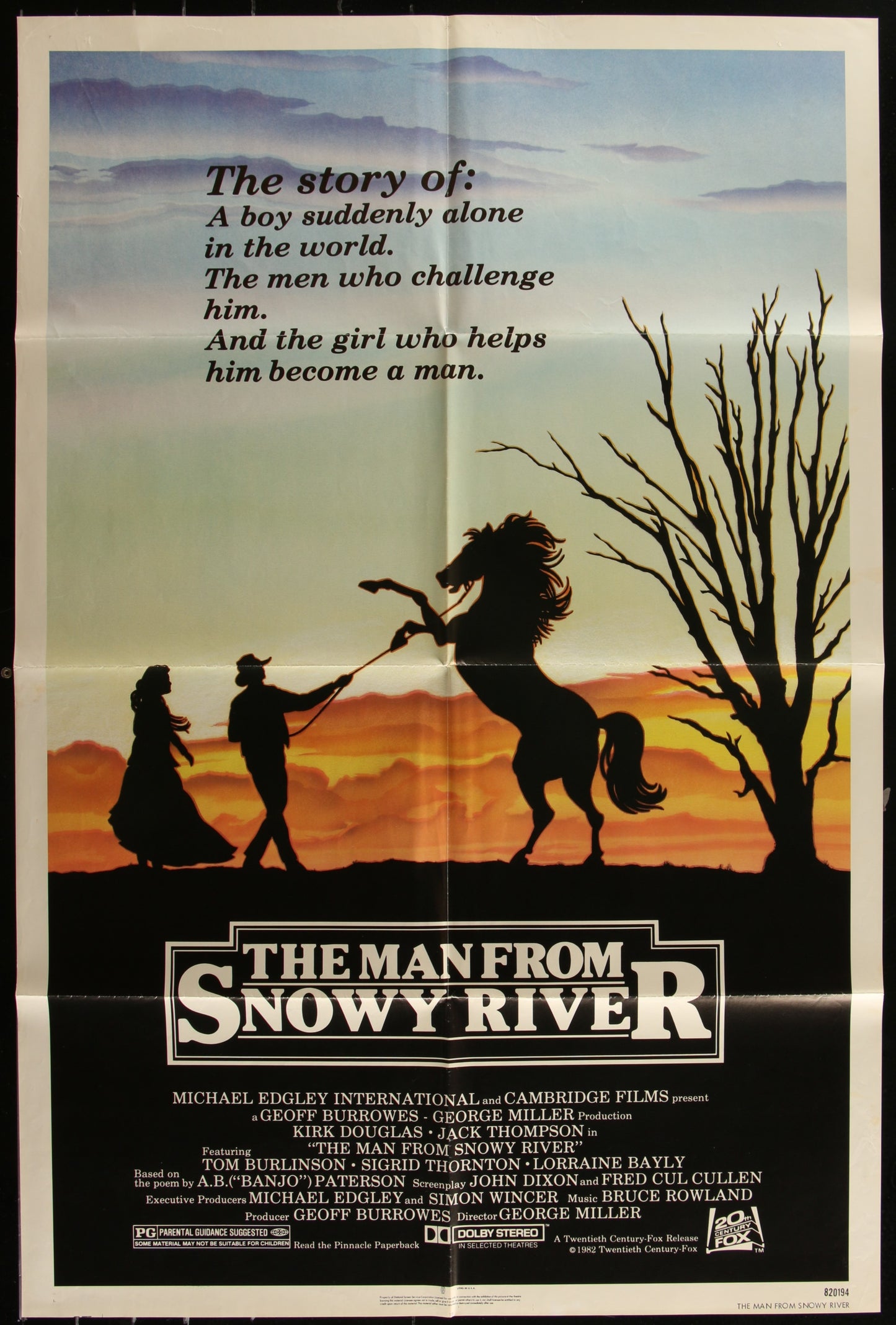 The Man From Snowy River (1982) Original US One Sheet Movie Poster