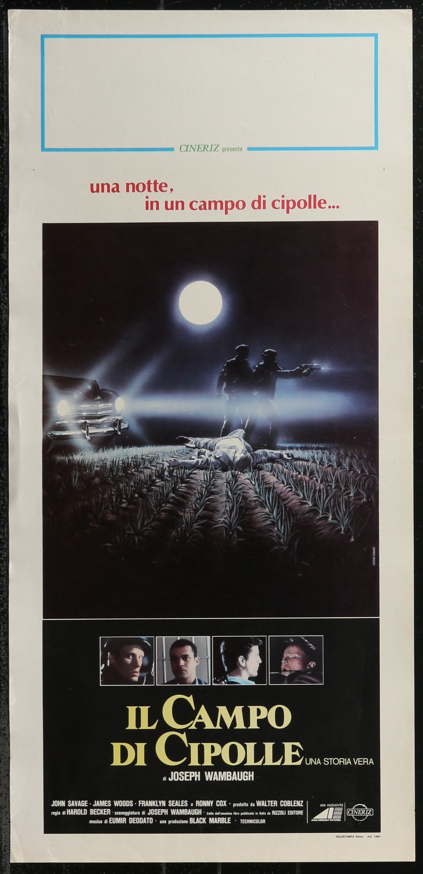 The Onion Field (1979) Original Italian Locandina Movie Poster 34 x 70 cm