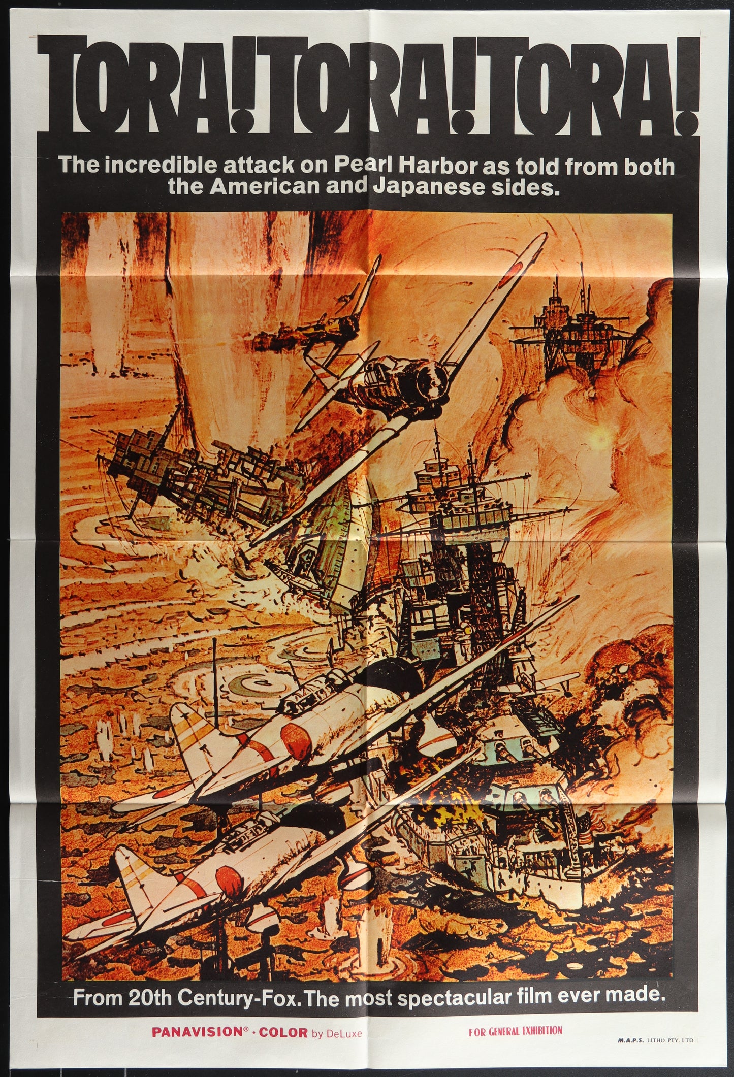 Tora! Tora! Tora! (1970) Original Australian One Sheet Movie Poster 27 1/4 x 39 3/4
