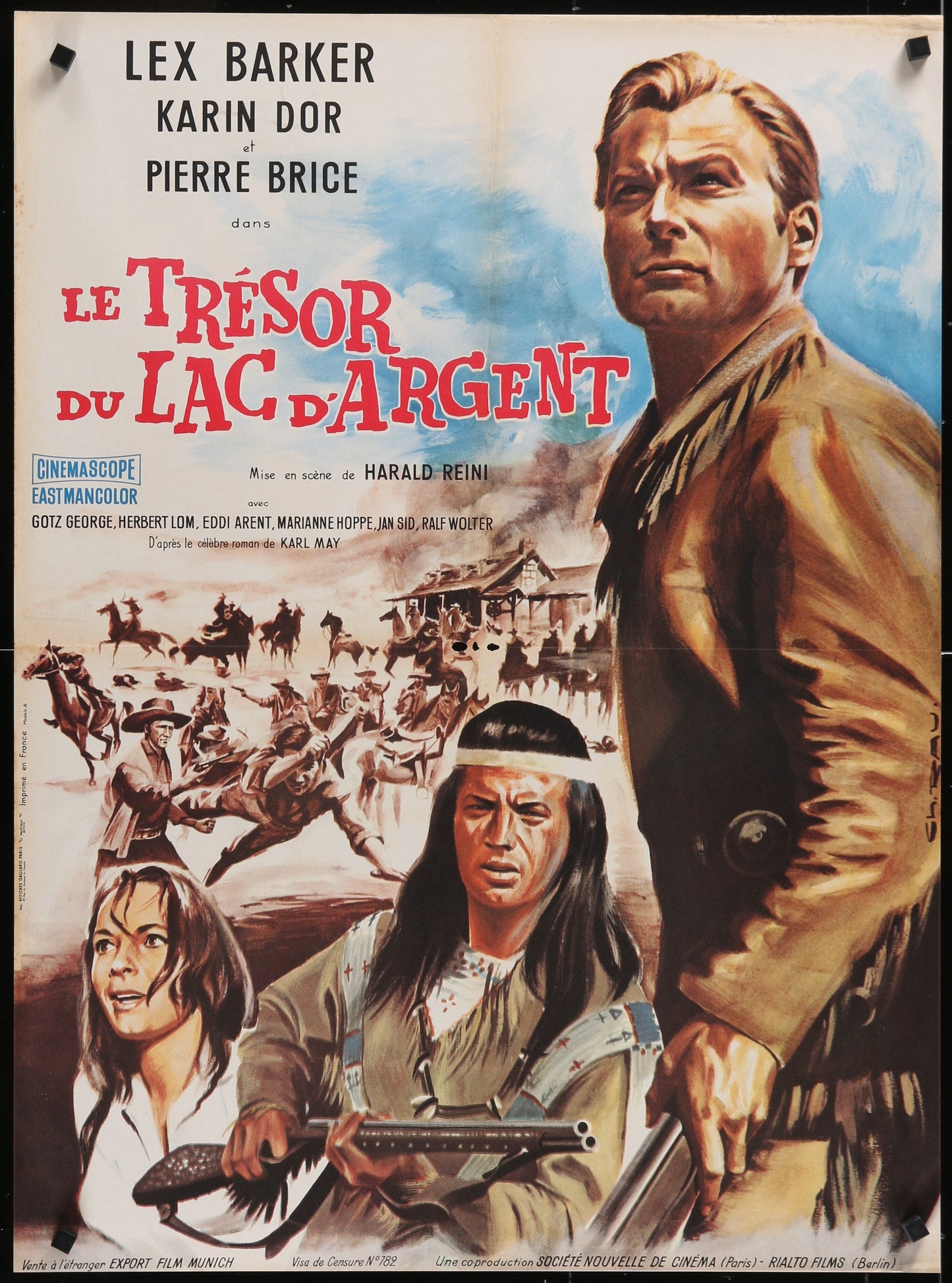 Treasure of Silver Lake (1962) Original French Affiche Movie Poster