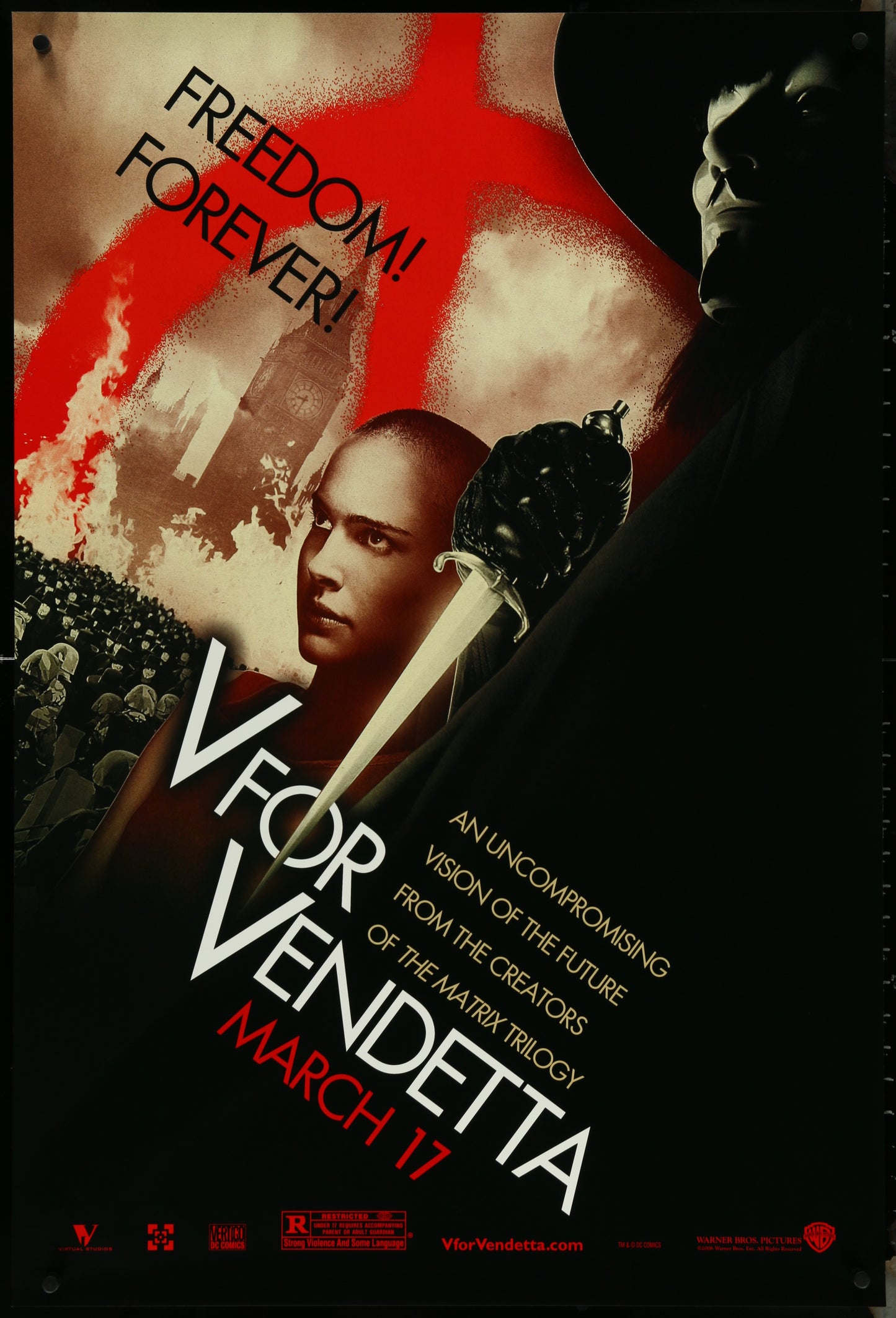 V For Vendetta (2006) Original US One Sheet Movie Poster