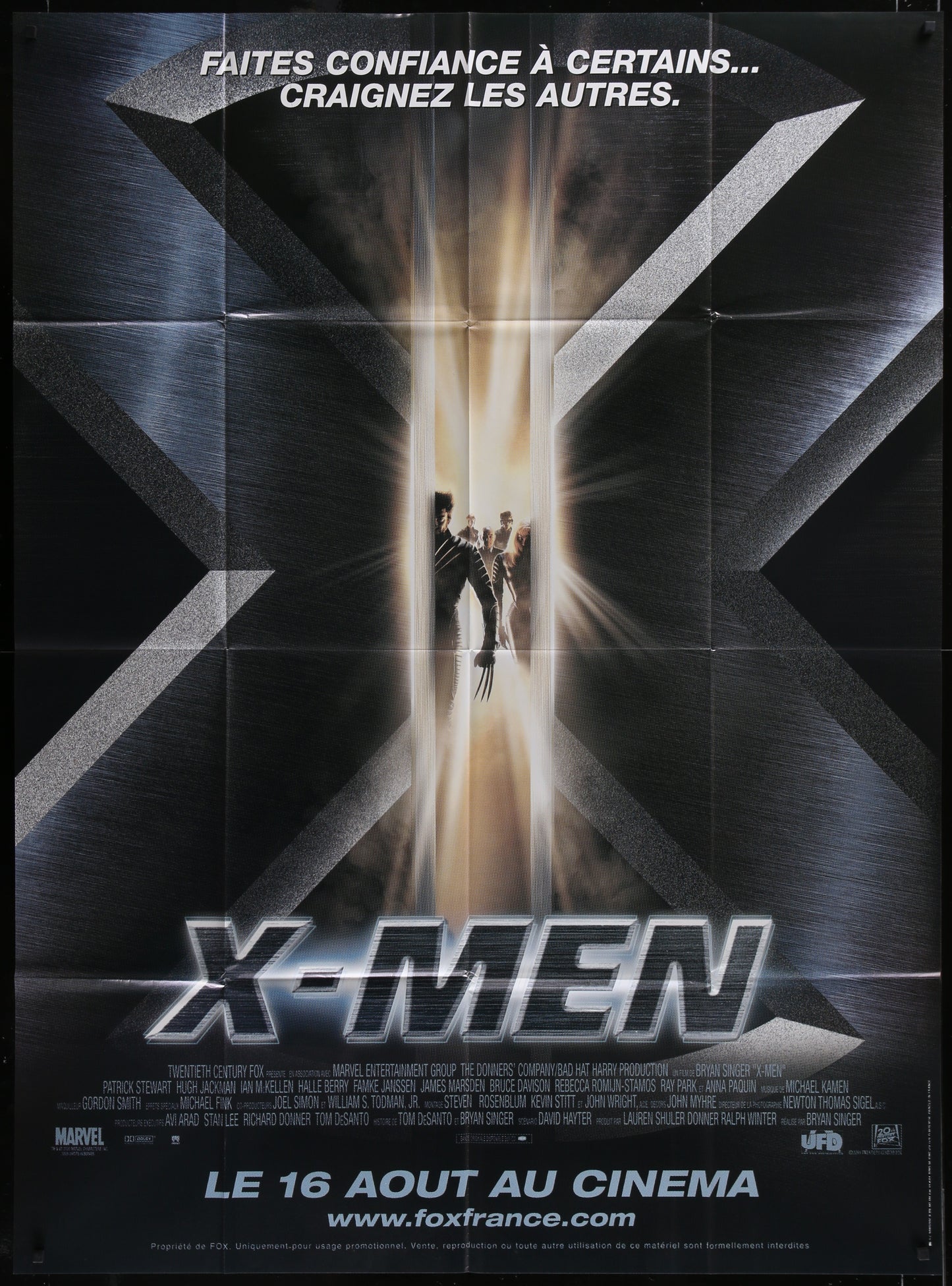 X-Men (2000) Original French One Panel Movie Poster 116 x 157 cm