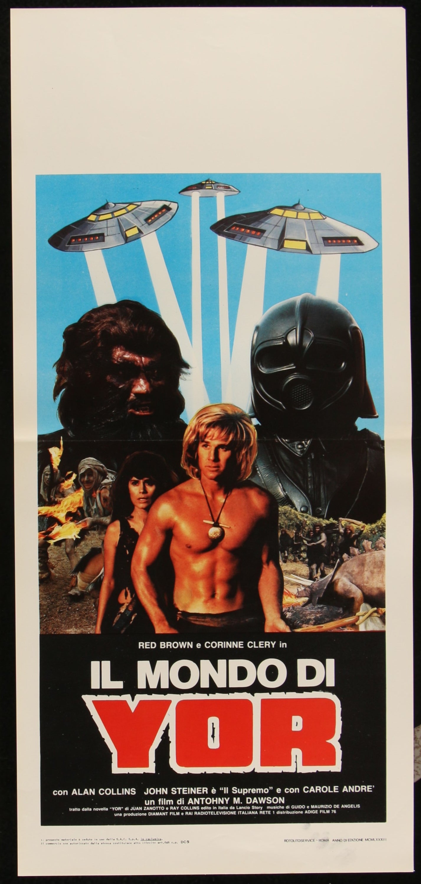 Yor, The Hunter From The Future (1983) Original Italian Locandina Movie Poster