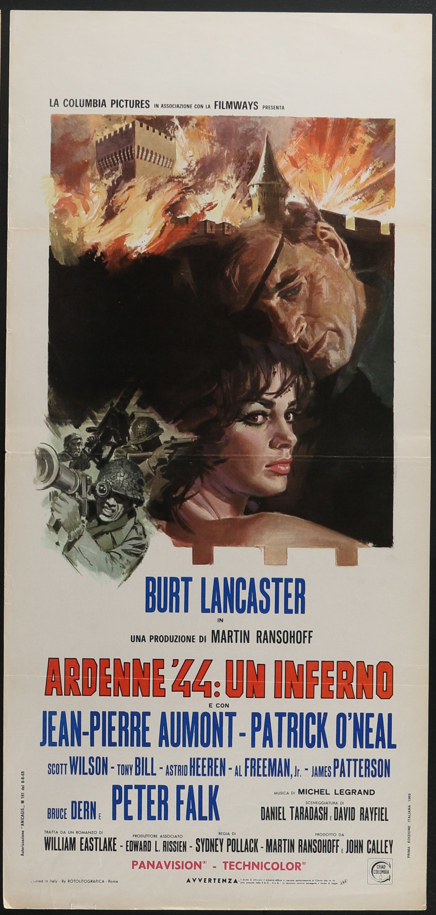 Ardenne '44: Un Inferno - Castle Keep (1969) Original Italian Locandina Movie Poster