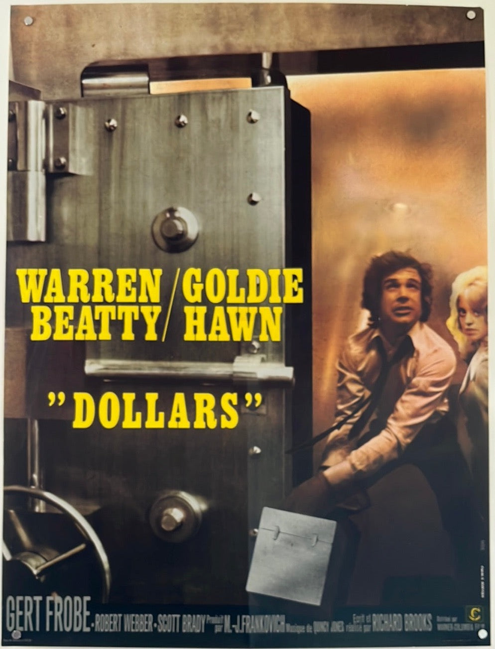 Original French cinema poster featuring Warren Beatty and Goldie Hawn in the movie 'Dollars'.