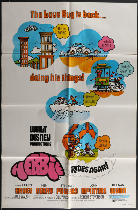 Herbie Rides Again (1974) Original US One sheet Movie Poster