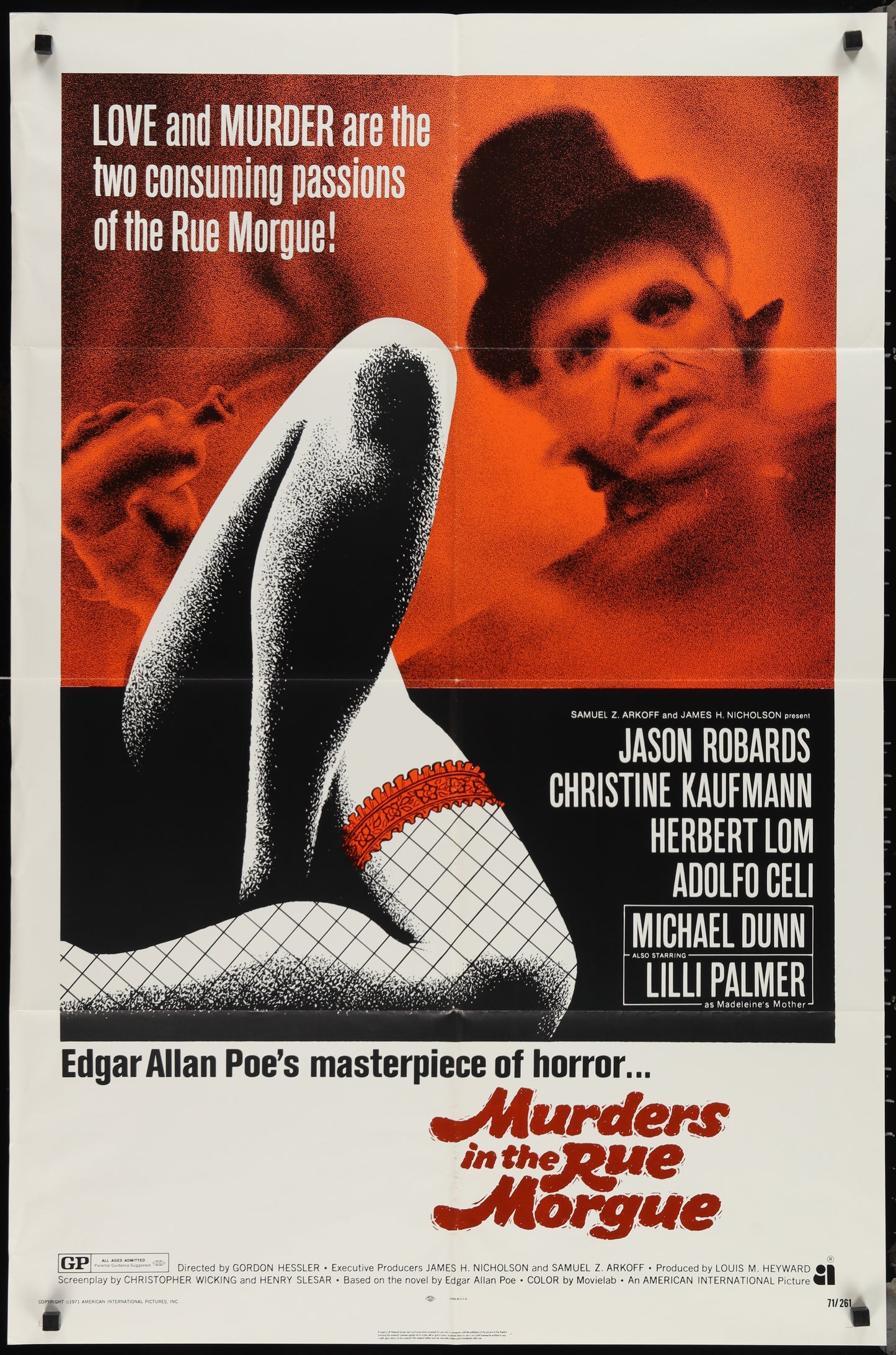 Murders In The Rue Morgue (1971) Original US One Sheet Movie Poster
