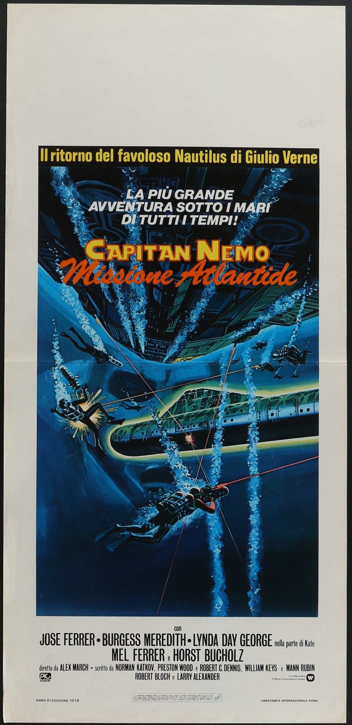 The Return Of Captain Nemo - Captain Nemo Missione Atlantide (1978) Original Italian Locandina Movie Poster