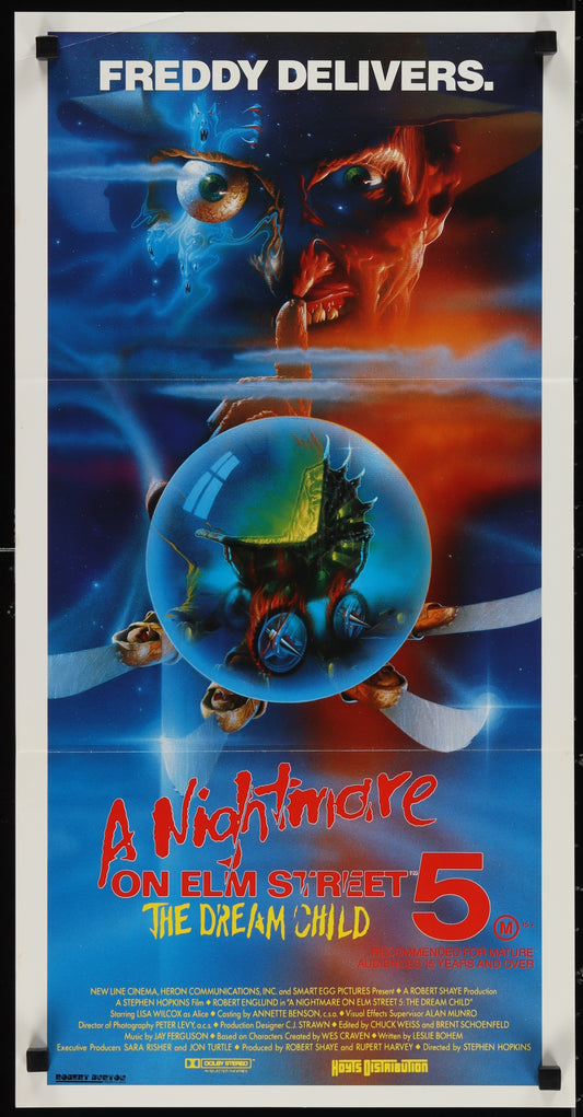A Nightmare On Elm Street 5 A Nightmare On Elm Street 5 - The Dream Child Original Australian Daybill Movie Poster Freddy Kruger