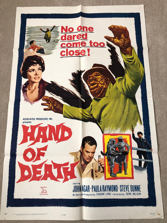 Hand Of Death (1962) Original US One Sheet Cinema Poster