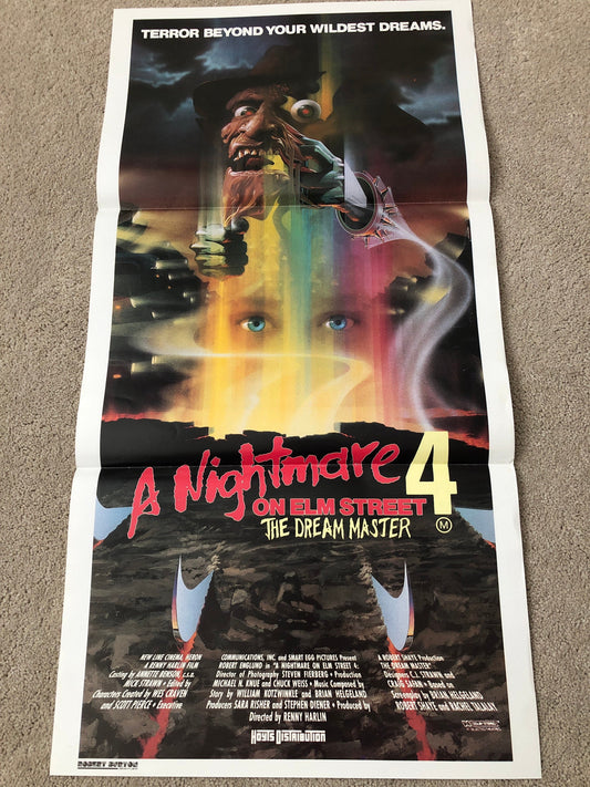 A Nightmare On Elm Street 4 - The Dream Master Original Australian Daybill Movie Poster Freddy Kruger Robert Englund