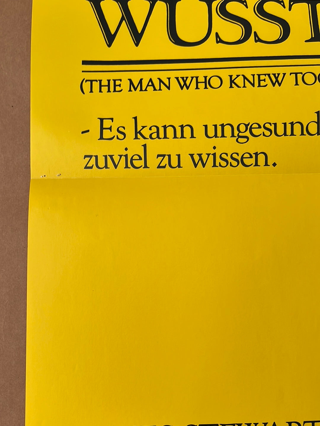The Man Who Knew Too Much (1983 Re-Release) Original German A1 Cinema Poster