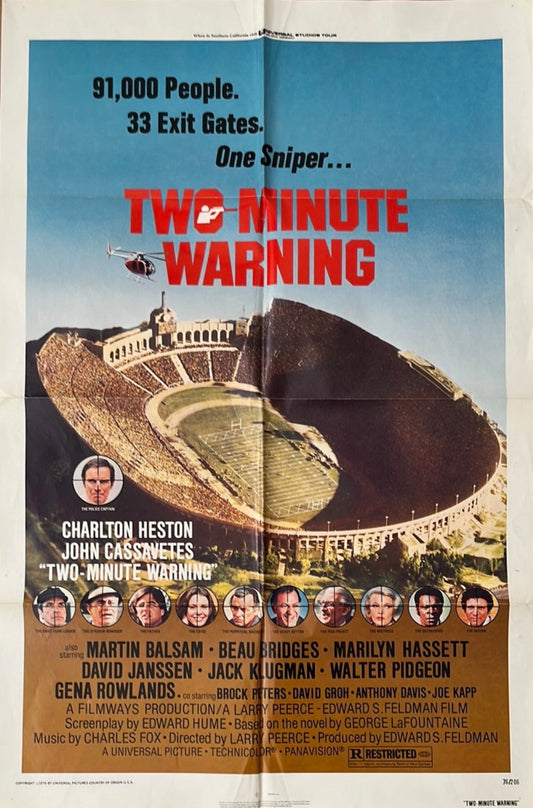 Two Minute Warning Original US One Sheet Cinema Poster