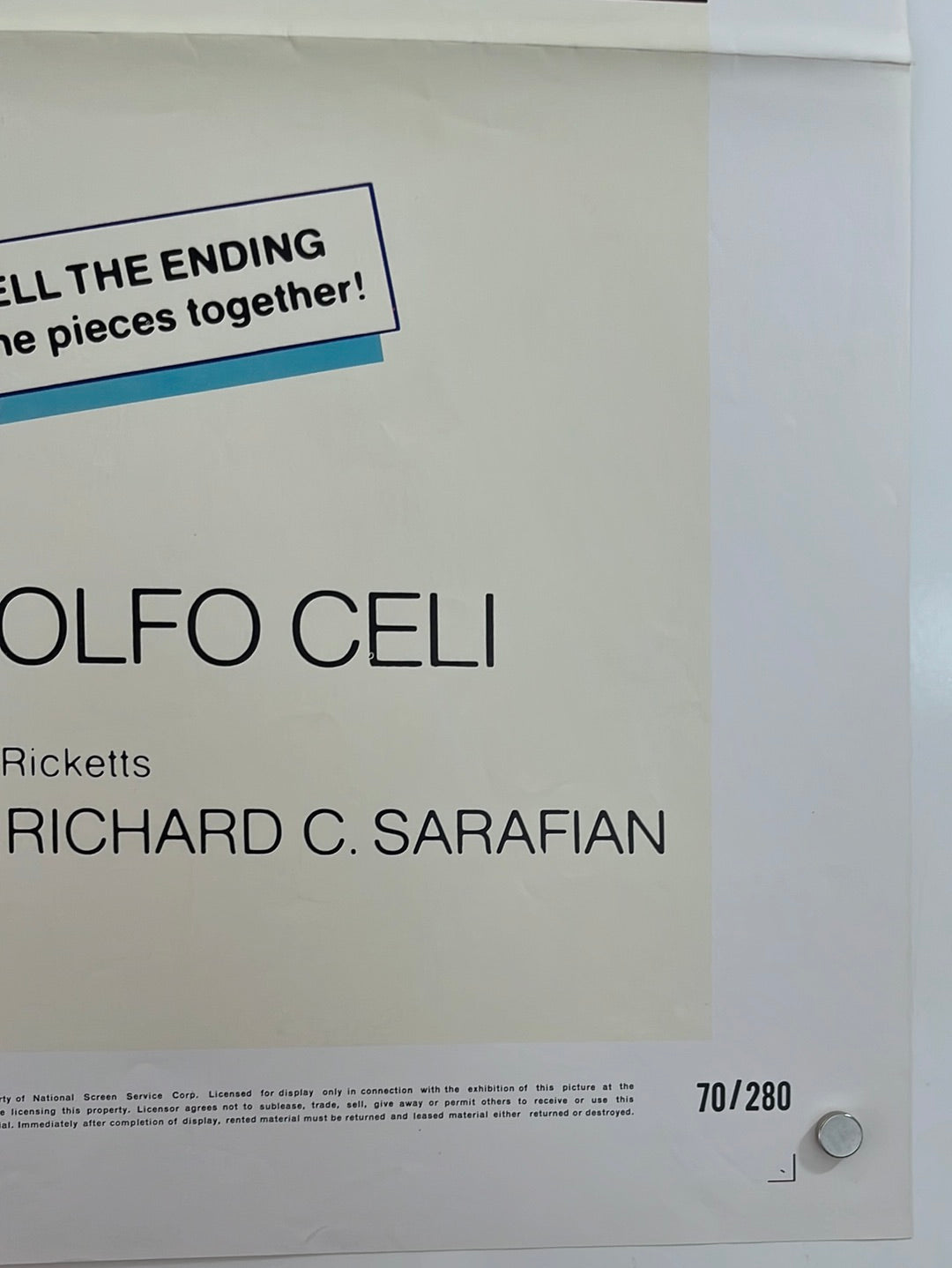 Fragment Of Fear (1970) Original US One Sheet Cinema Poster