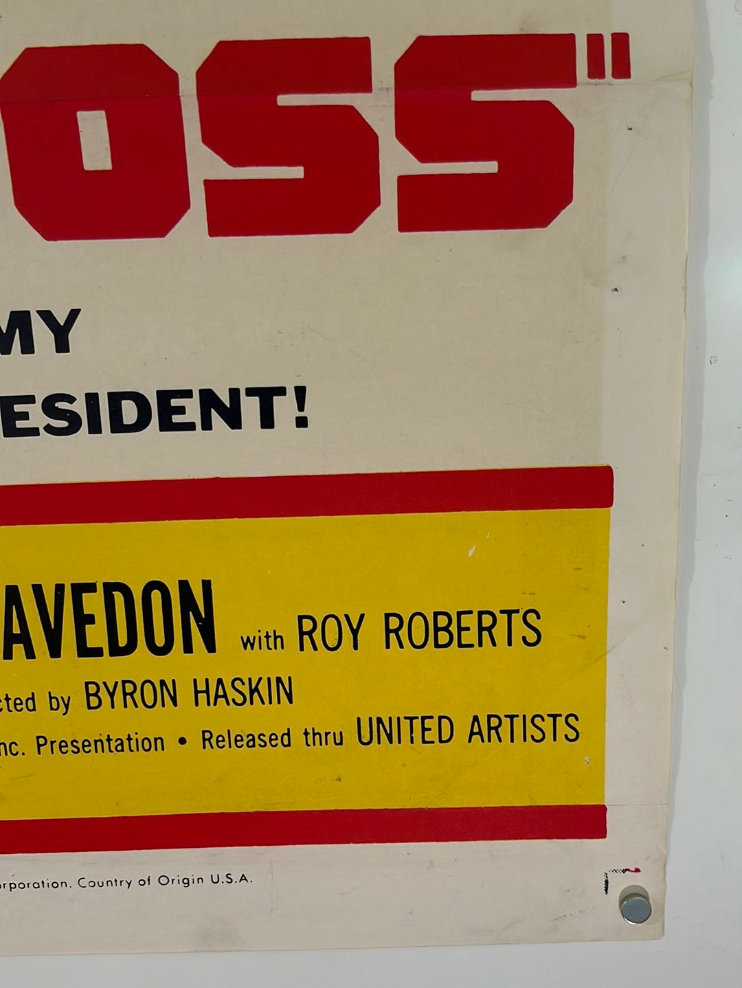 The Boss (1956) Original US One Sheet Cinema Poster