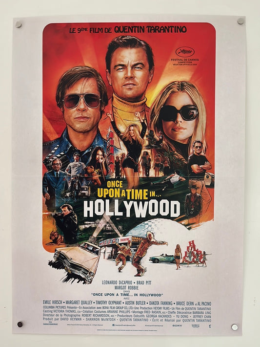 Once Upon A Time In Hollywood Original French Cinema Poster  Quentin Tarantino Brad Pitt Leonardo DiCaprio Margot Robbie