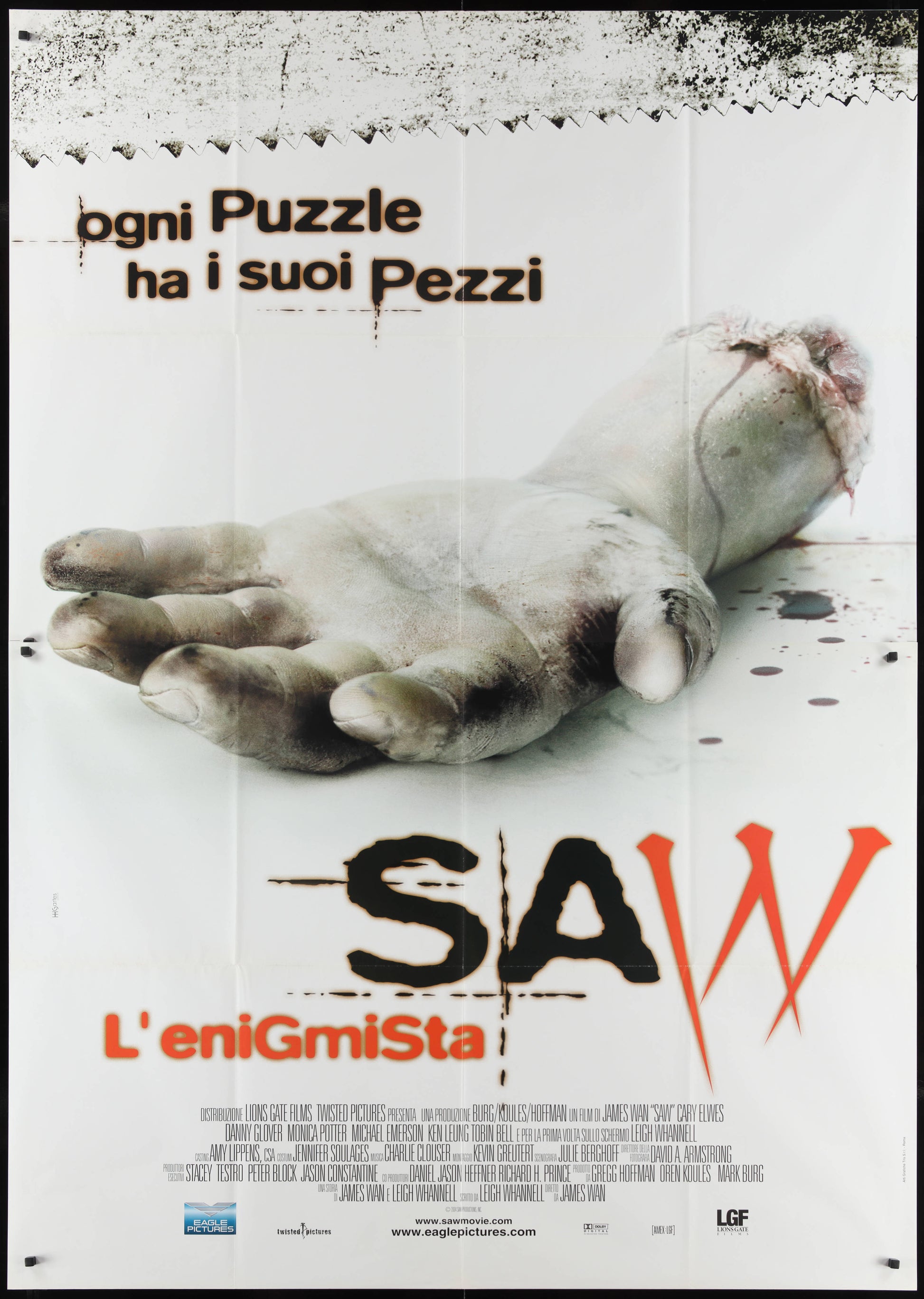 Saw (2004) Original Italian Two Panel Movie Poster