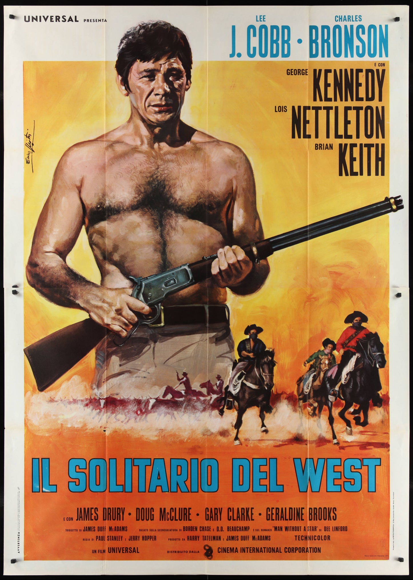 Bull Of the West (1972) Original Italian Two Panel Movie Poster