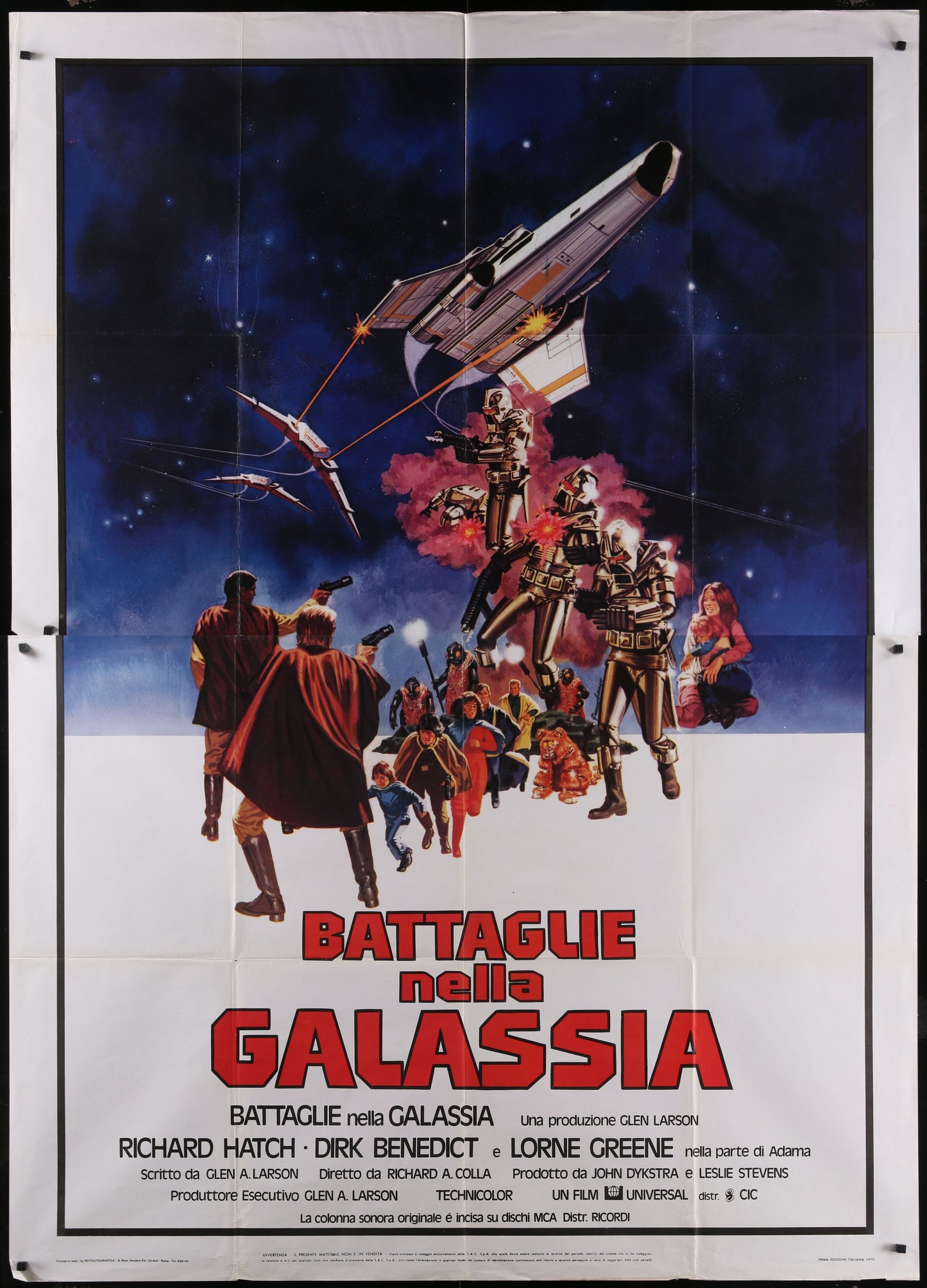 Battlestar Galactica (1978) Original Italian Two Panel Movie Poster