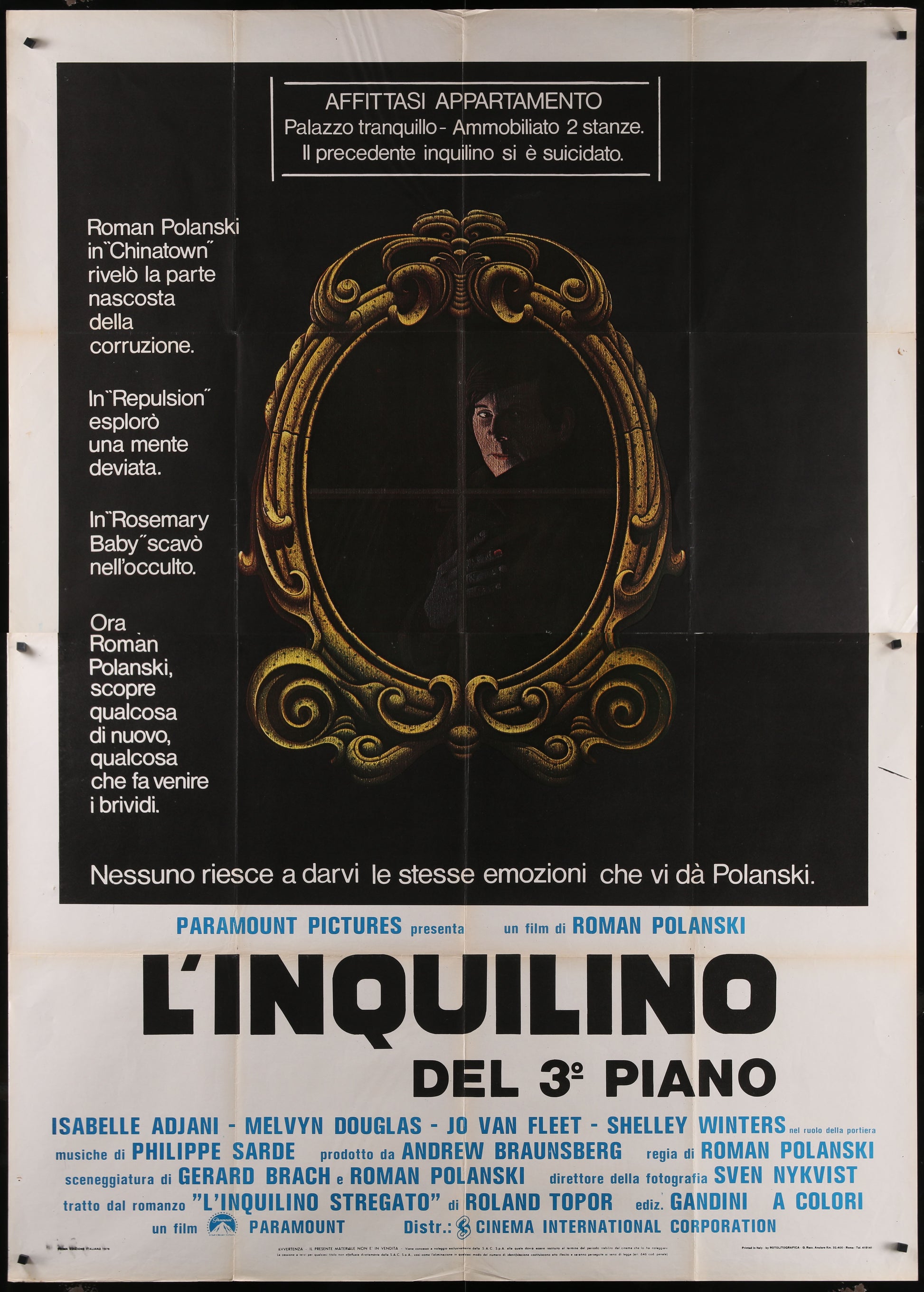 The Tenant (1976) Original Italian Two Panel Movie Poster