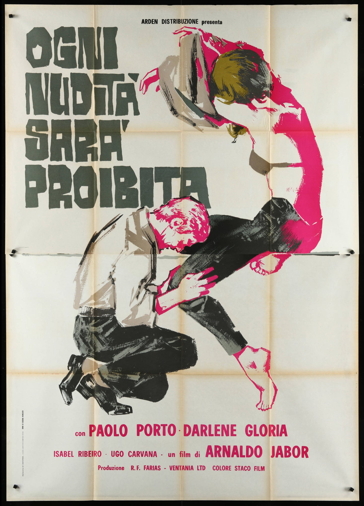 All Nudity Shall Be Punished (1974) Original Italian Two Panel Movie Poster