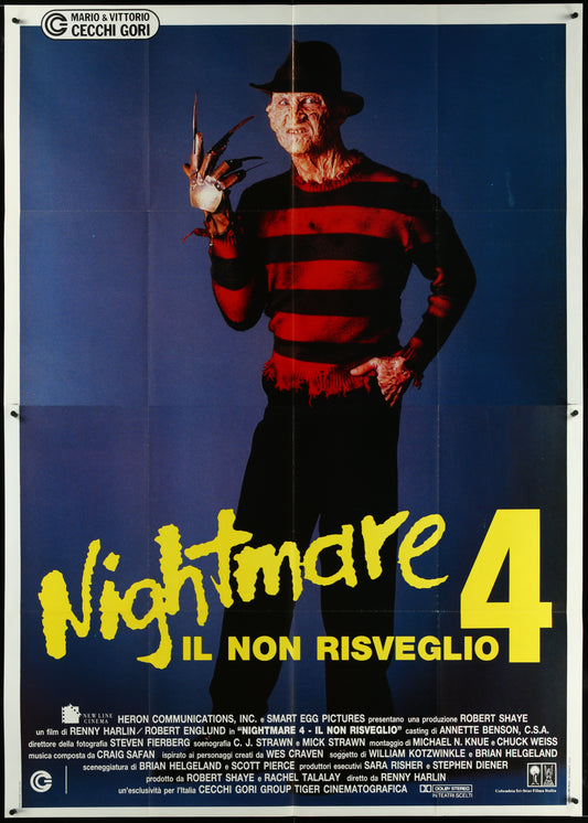 A Nightmare On Elm Street 4: The Dream Master (1989) Original Italian Two Panel Movie Poster