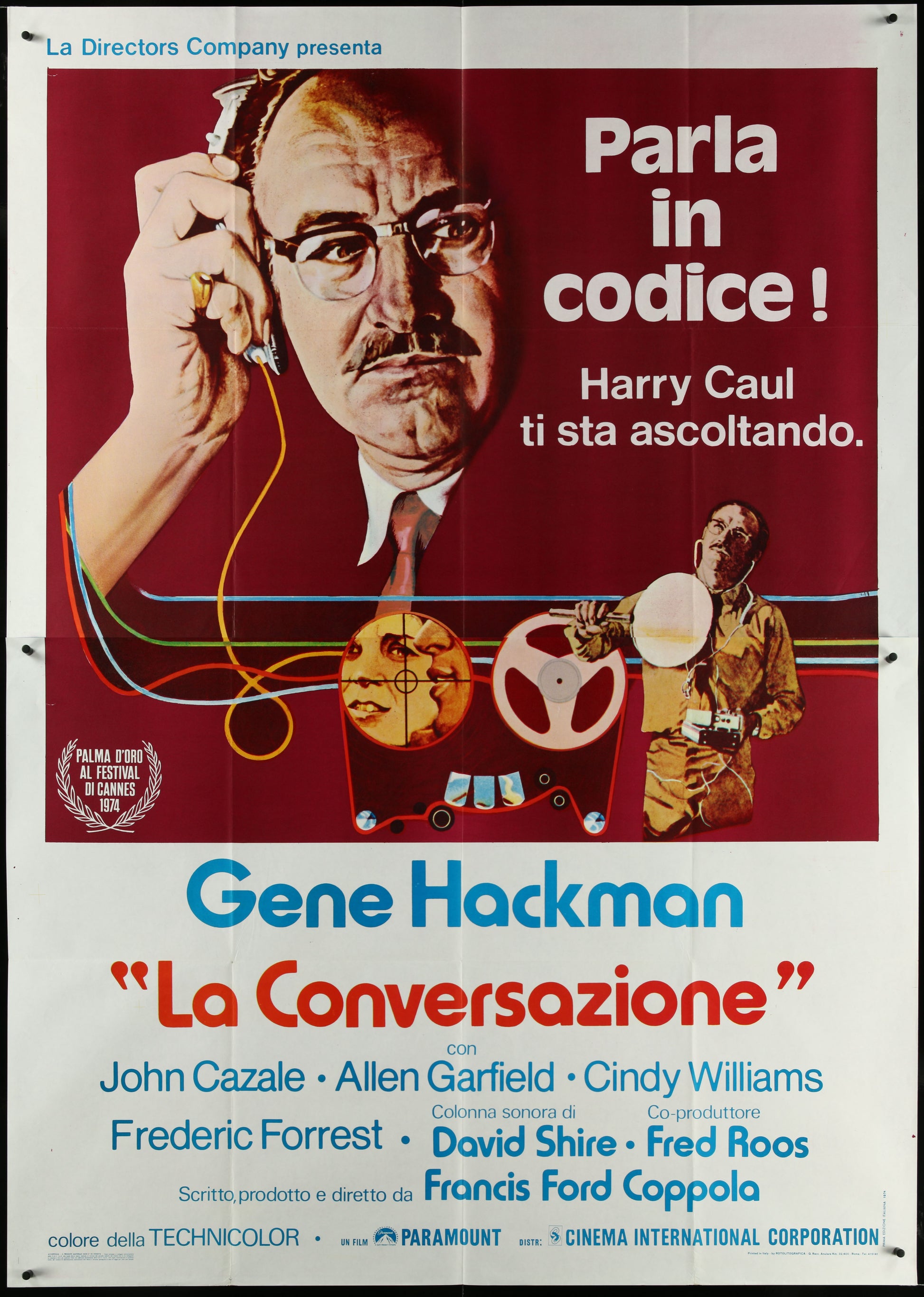 The Conversation (1974) Original Italian Two Panel Movie Poster