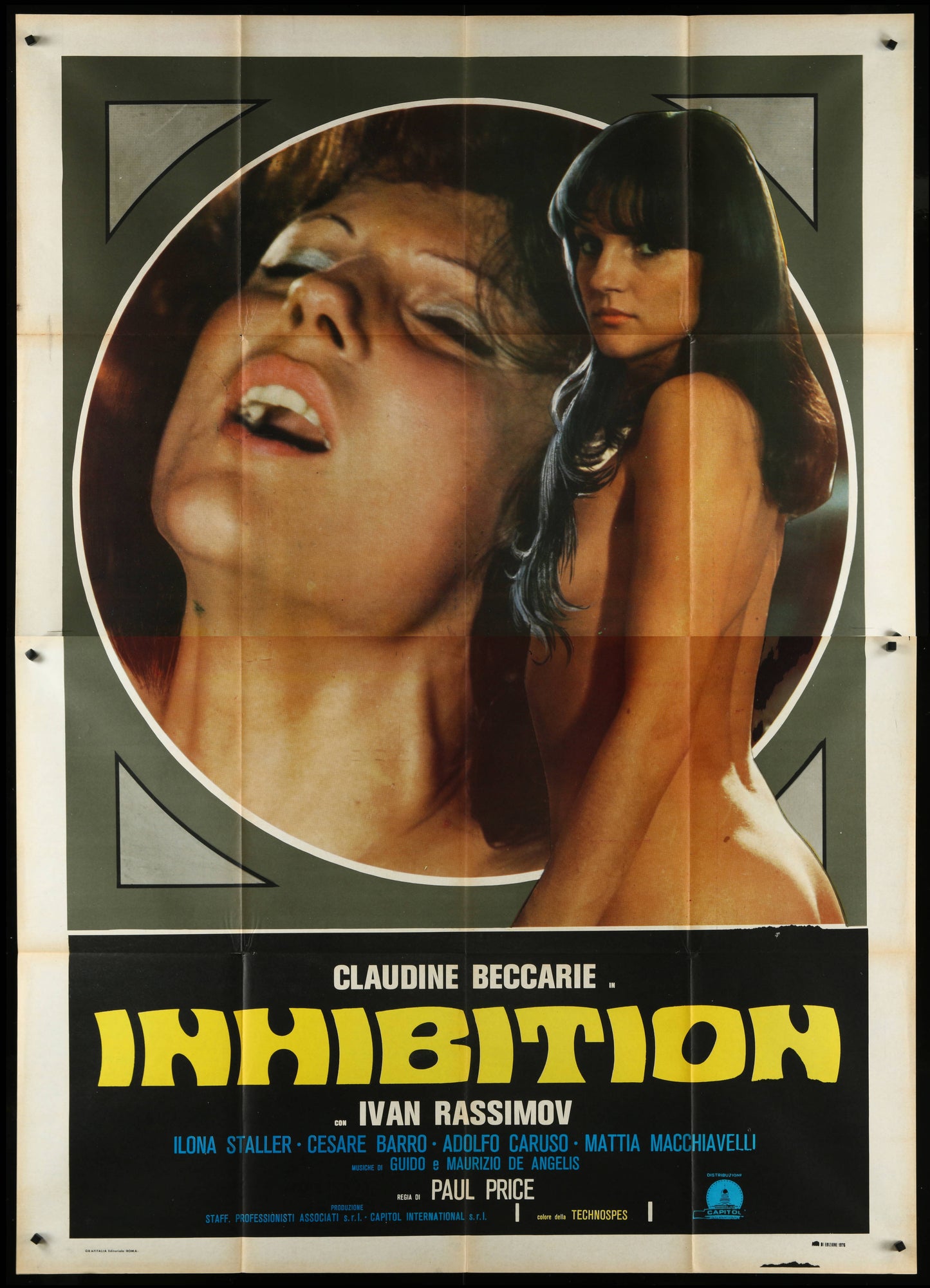 Inhibition (1976) Original Italian Two Panel Movie Poster