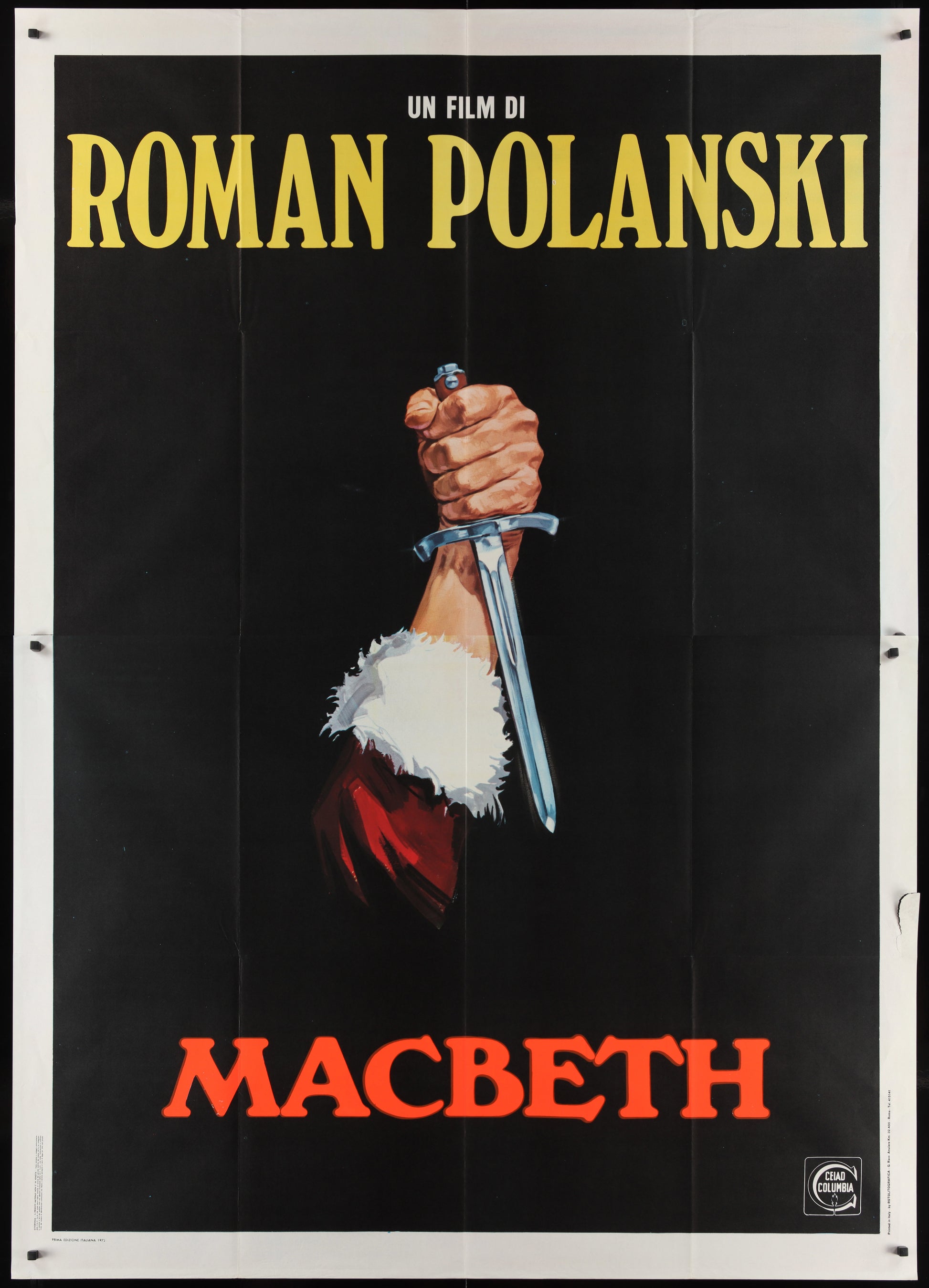 Macbeth (1971) Original Italian Two Panel Movie Poster