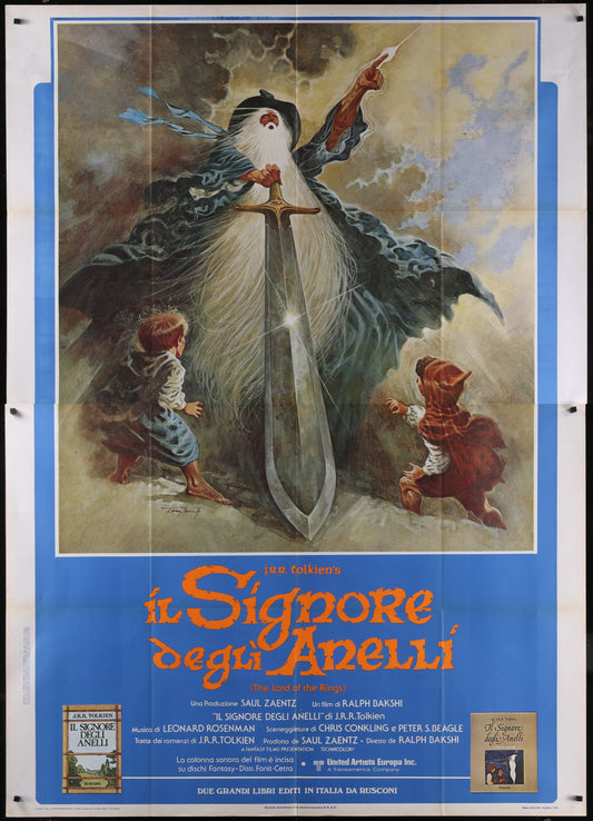 The Lord Of The Rings (1979) Original Italian Two Panel Movie Poster