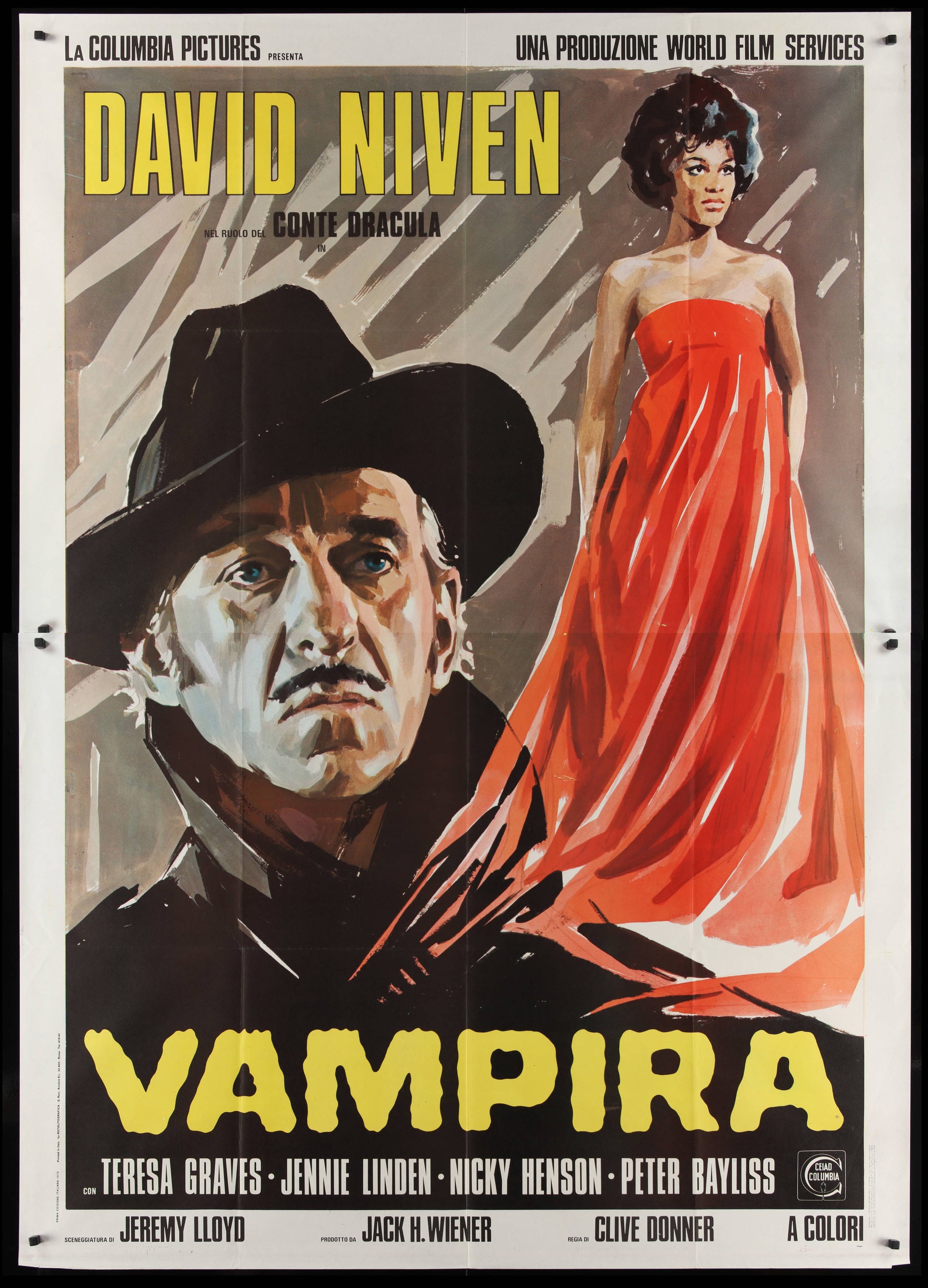 Vampira (1975) Original Italian Two Panel Movie Poster