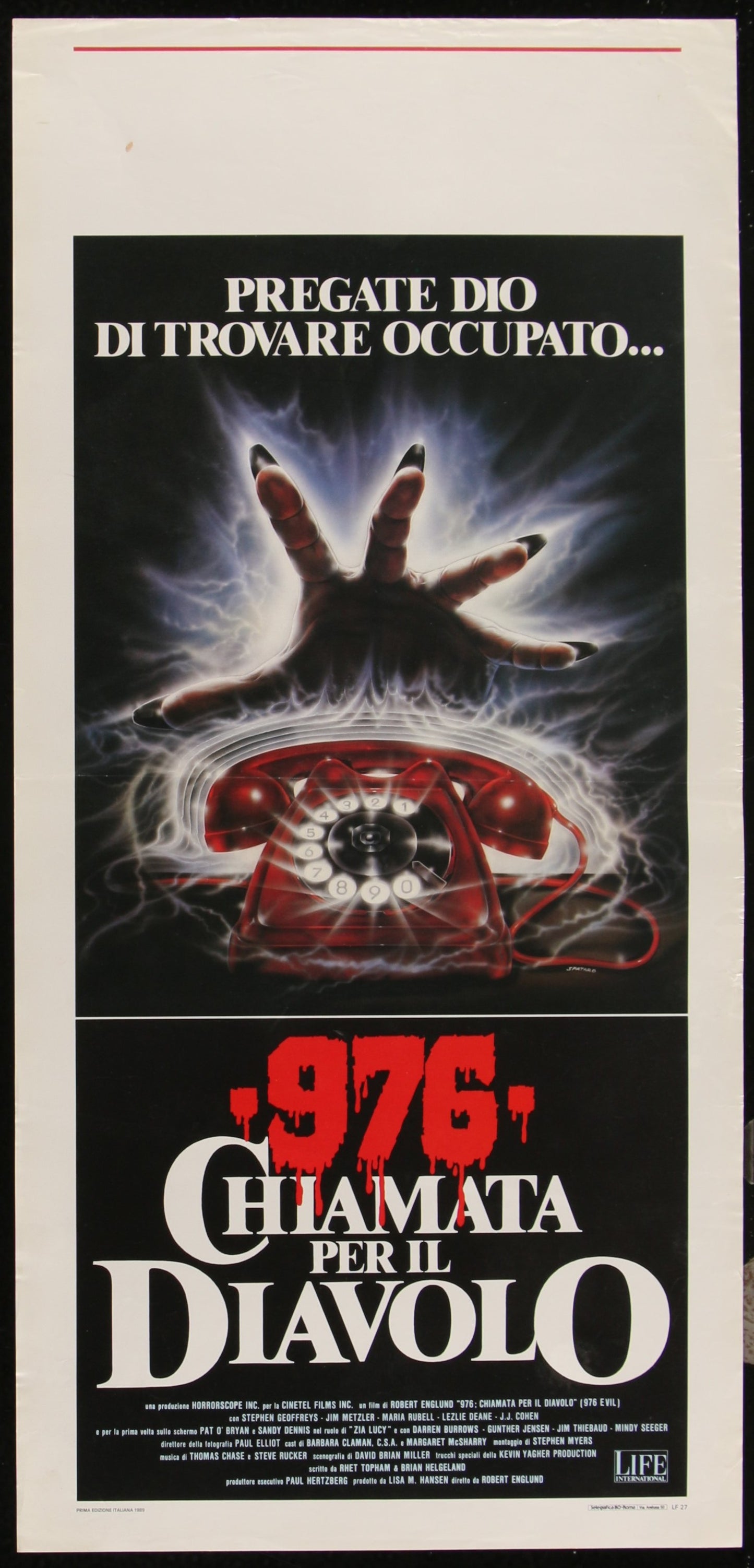 976-Evil (1988) Original Italian Locandina Movie Poster