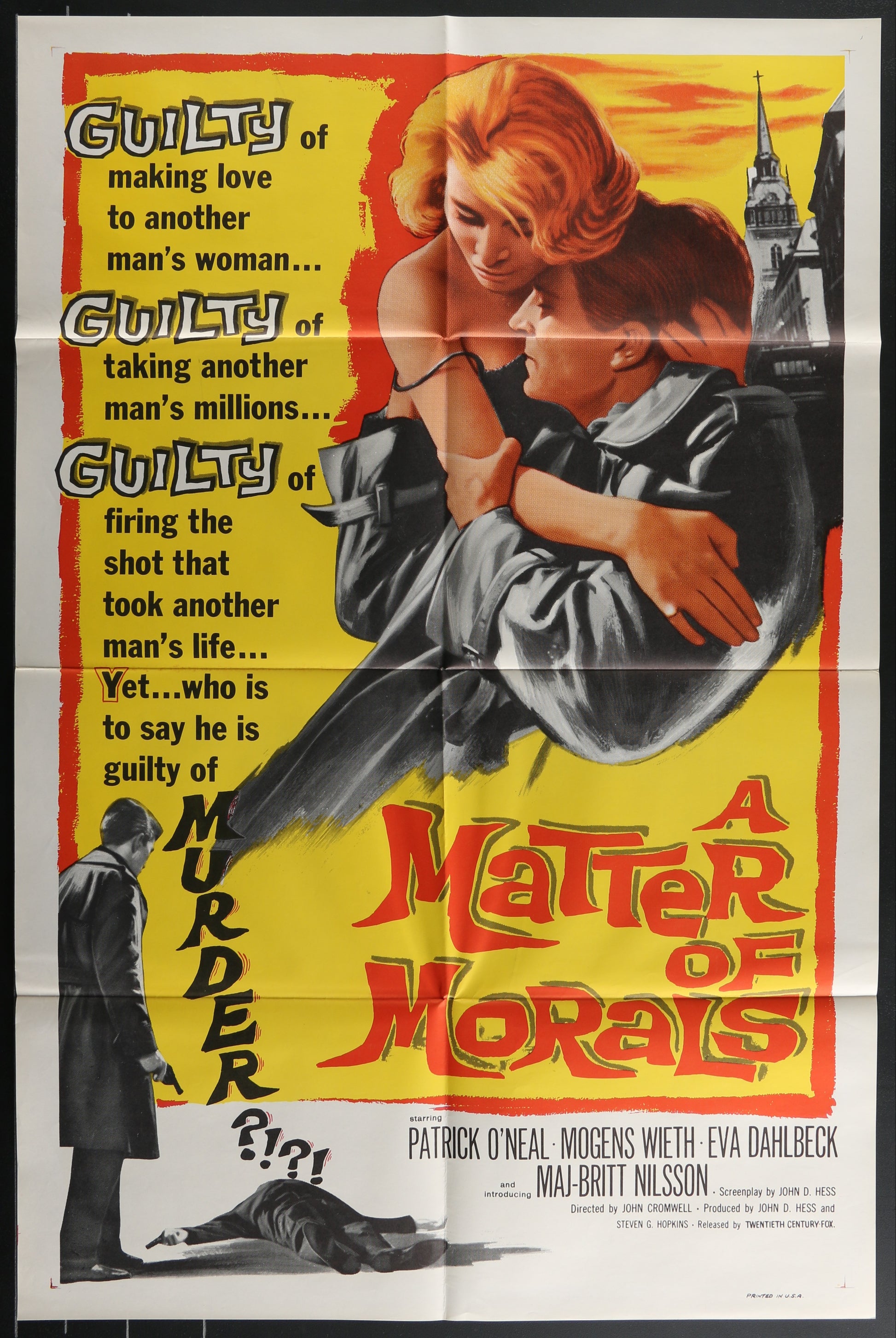 A Matter Of Morals (1961) Original US One Sheet Movie Poster 27 x 41