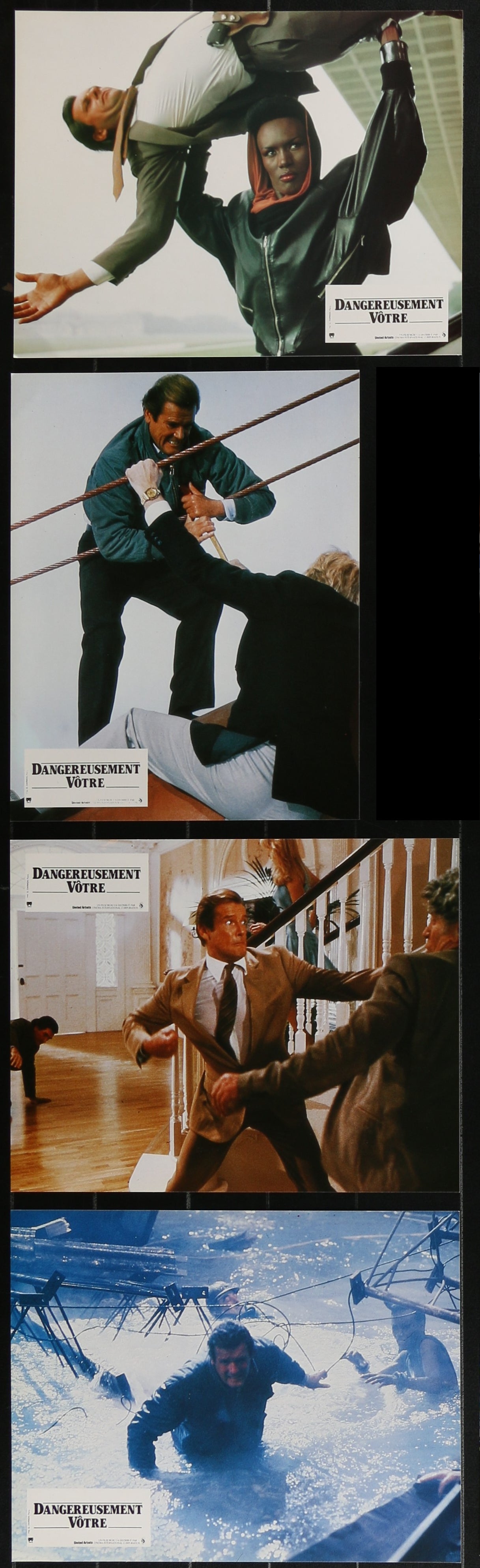 A View To A Kill (1985) Original French Lobby Card Set (12 Cards) 8.5 x 10.75